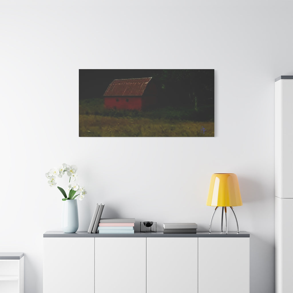 North Carolina  Rustic Red Barn Matte Canvas Wall Art (Stretched 1.25")