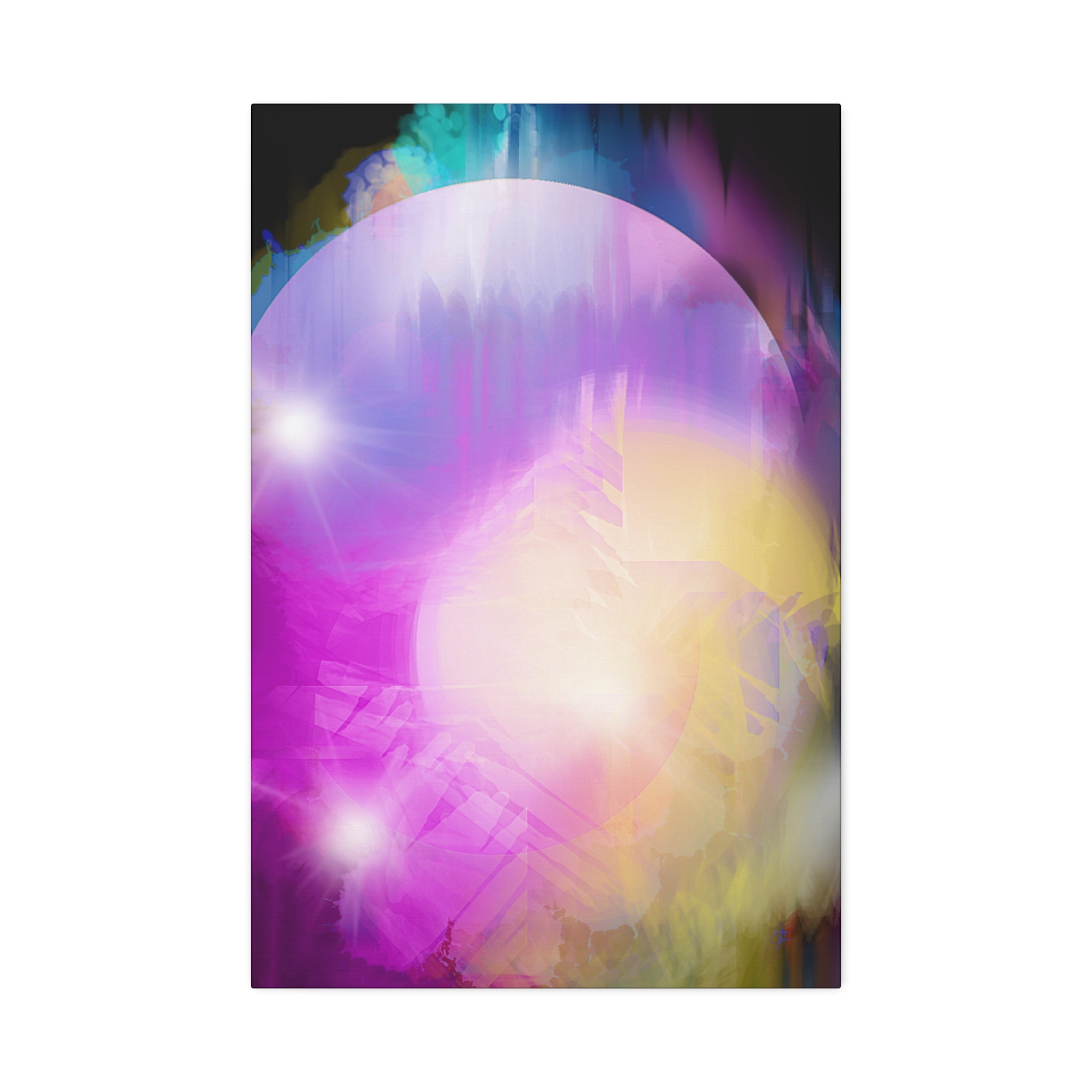 Abstract Aurora Canvas Print — Vibrant Pink & Purple Stretched Wall Art