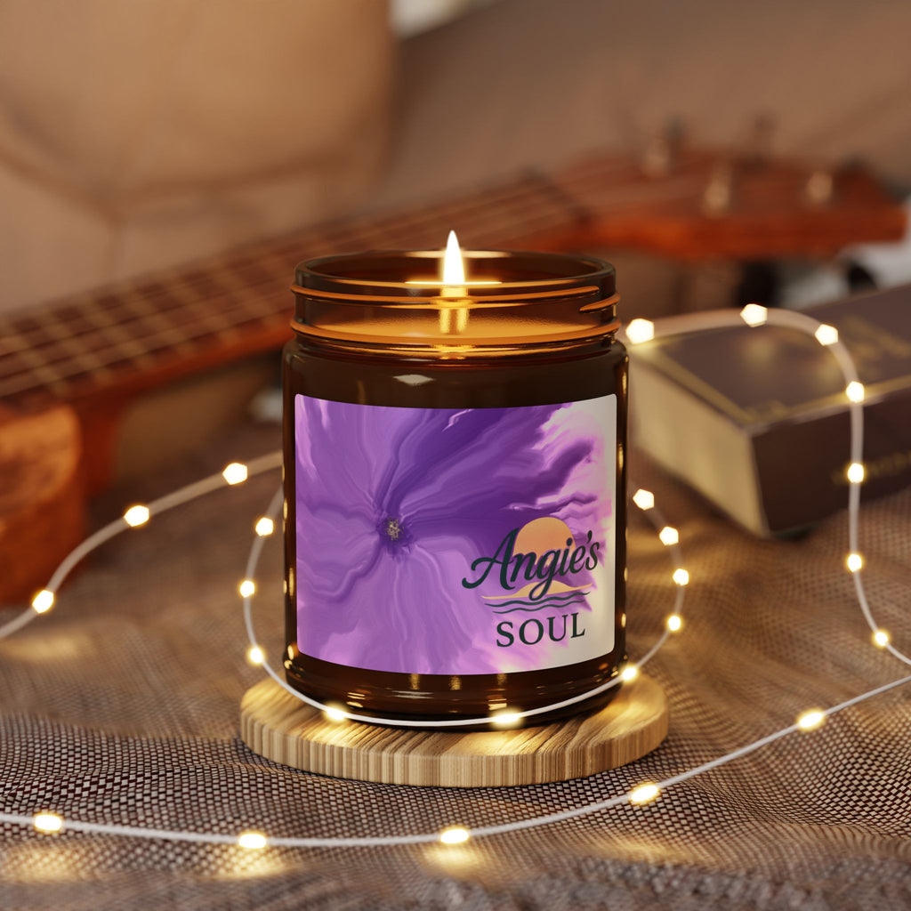 Soy Candle — 'Angie’s Soul' Floral Amber Jar (Scented, Multi-Size)
