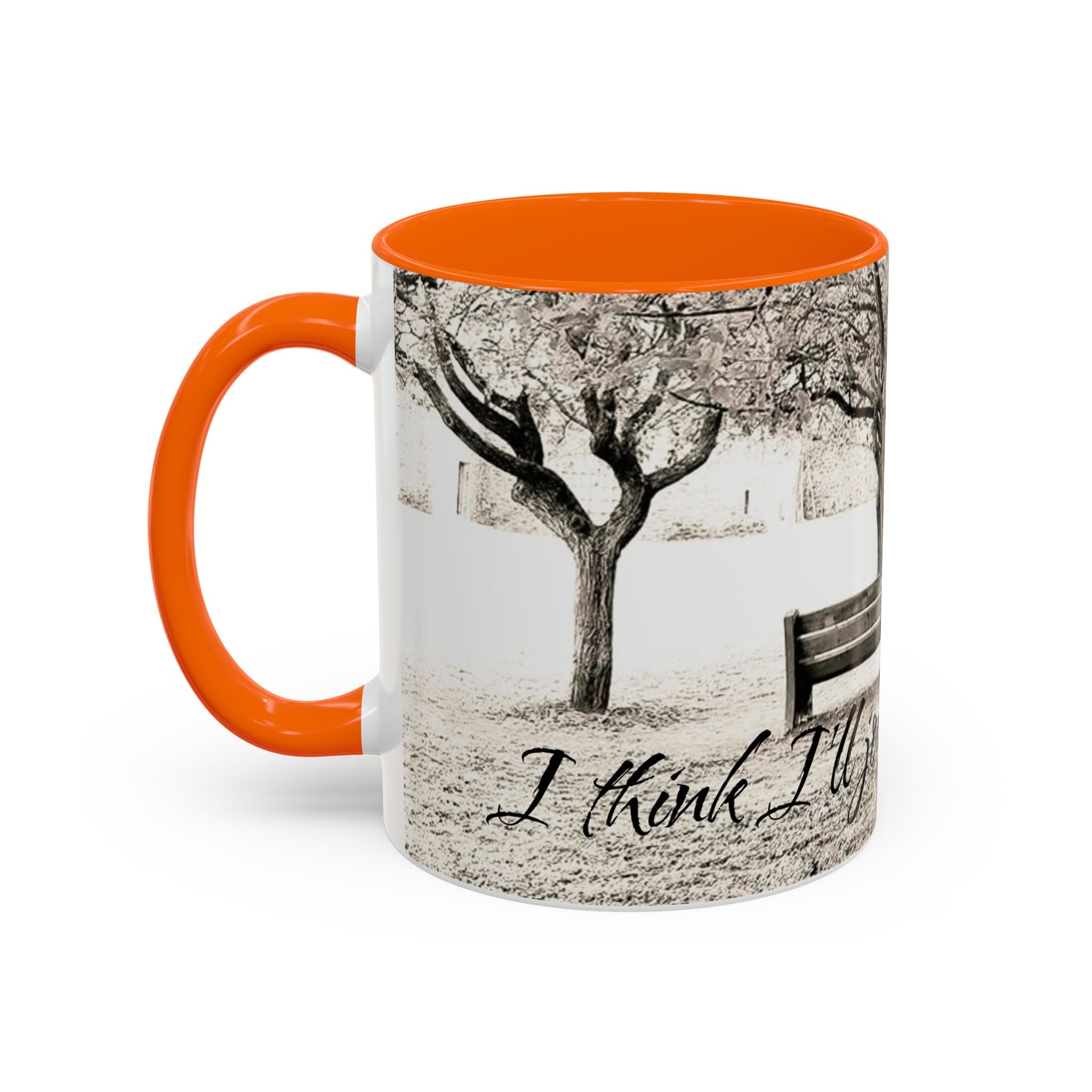 Conversation Bench Coffee Mug — 'I'll Join the Conversation' Accent Ceramic Mug