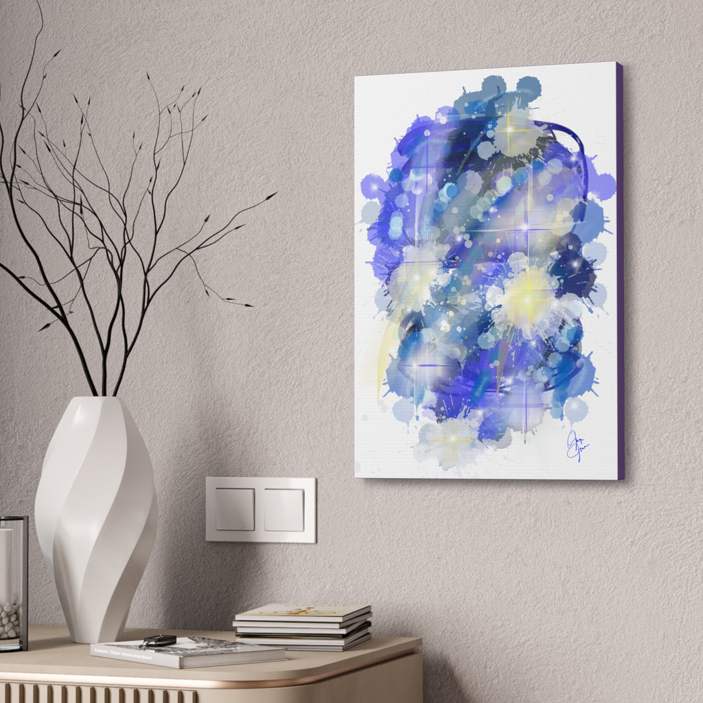Abstract Blue Galaxy Canvas Print — Stretched 1.5" Wall Art