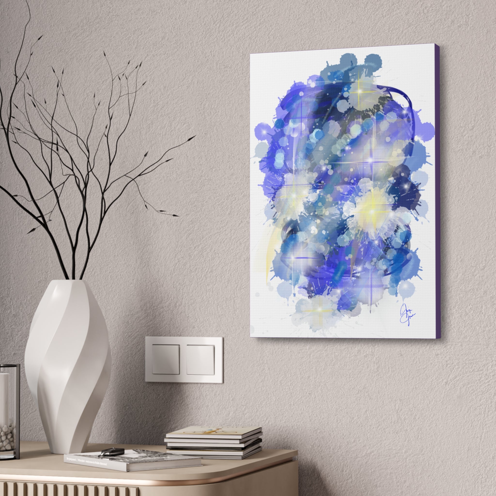 Abstract Blue Galaxy Canvas Print — Stretched 1.5" Wall Art