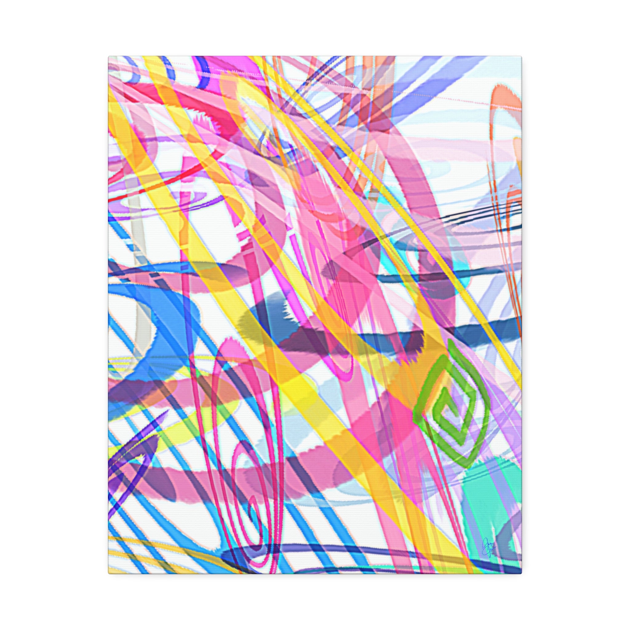 Abstract Rainbow Scribble Canvas – Colorful Modern Wall Art (1.5" Stretched)