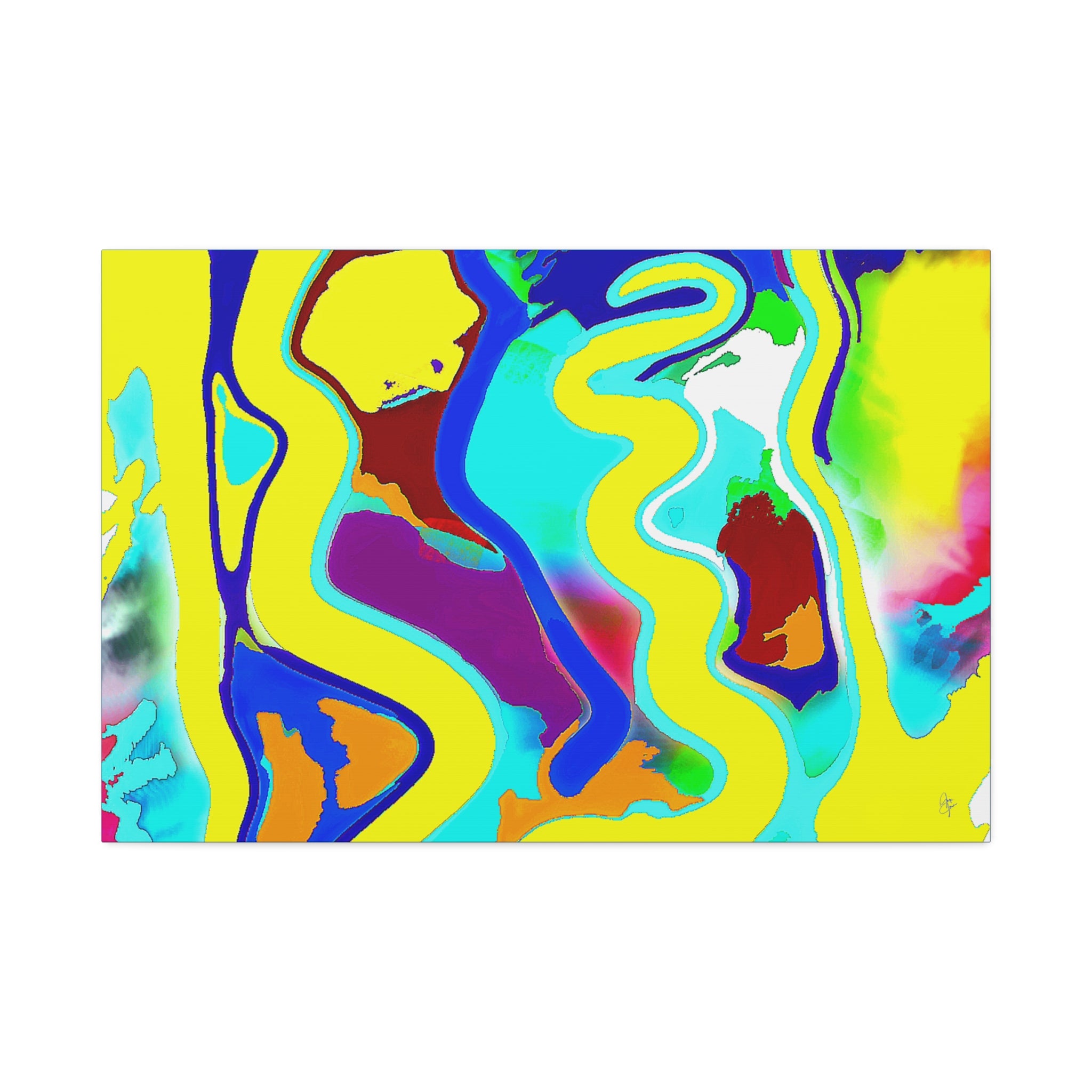 Abstract Neon Wave Canvas Art — Vibrant Stretched 1.5" Wall Decor
