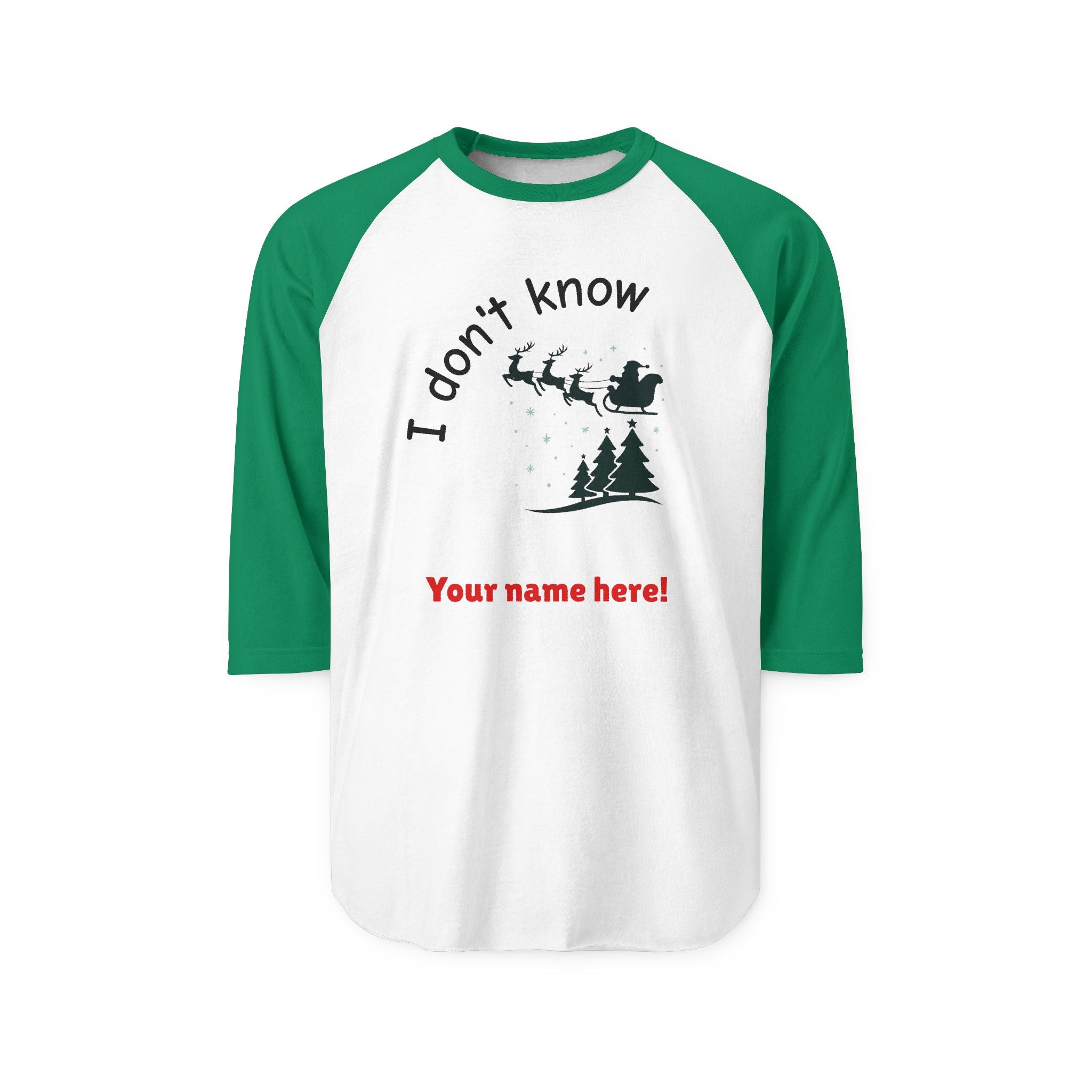 Personalized Raglan Shirt — "Kristina!" Name Baseball Tee