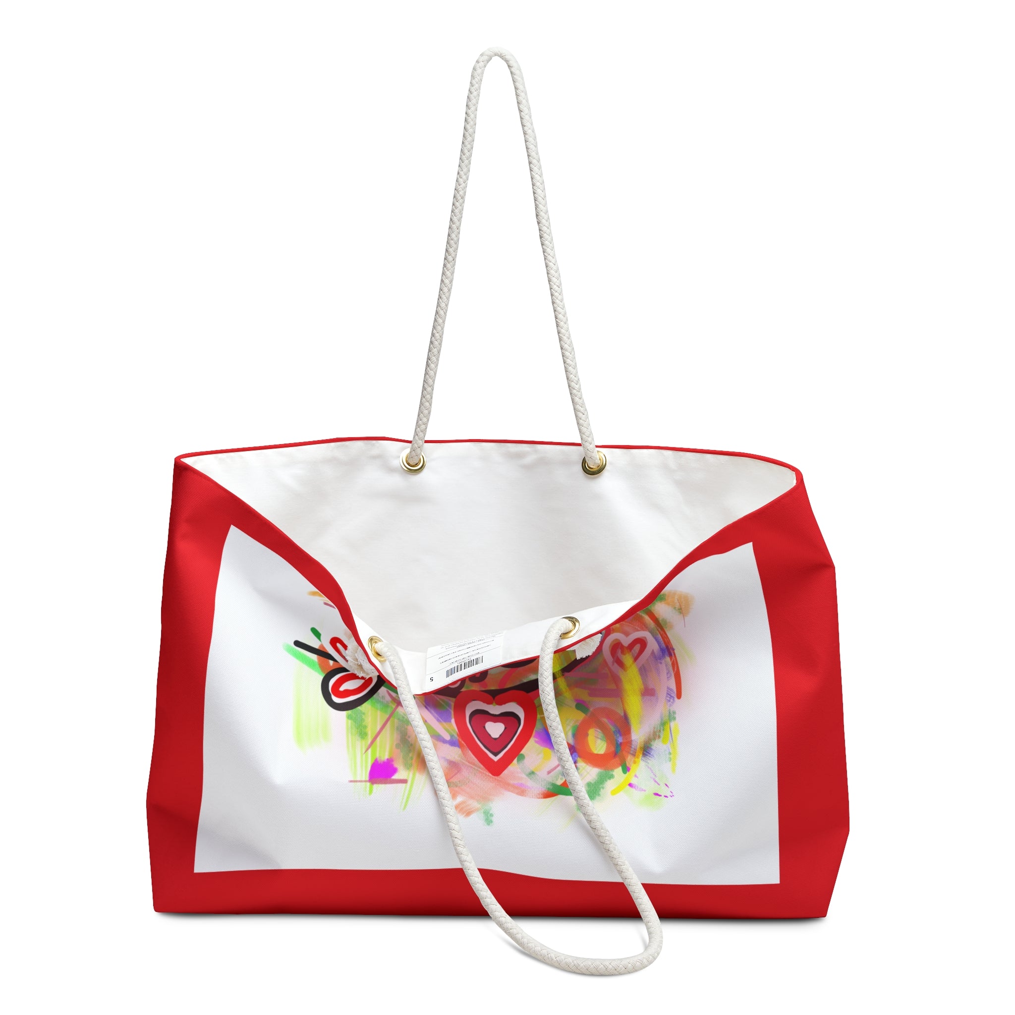Love Heart Weekender Bag — Colorful Abstract Heart Travel Tote