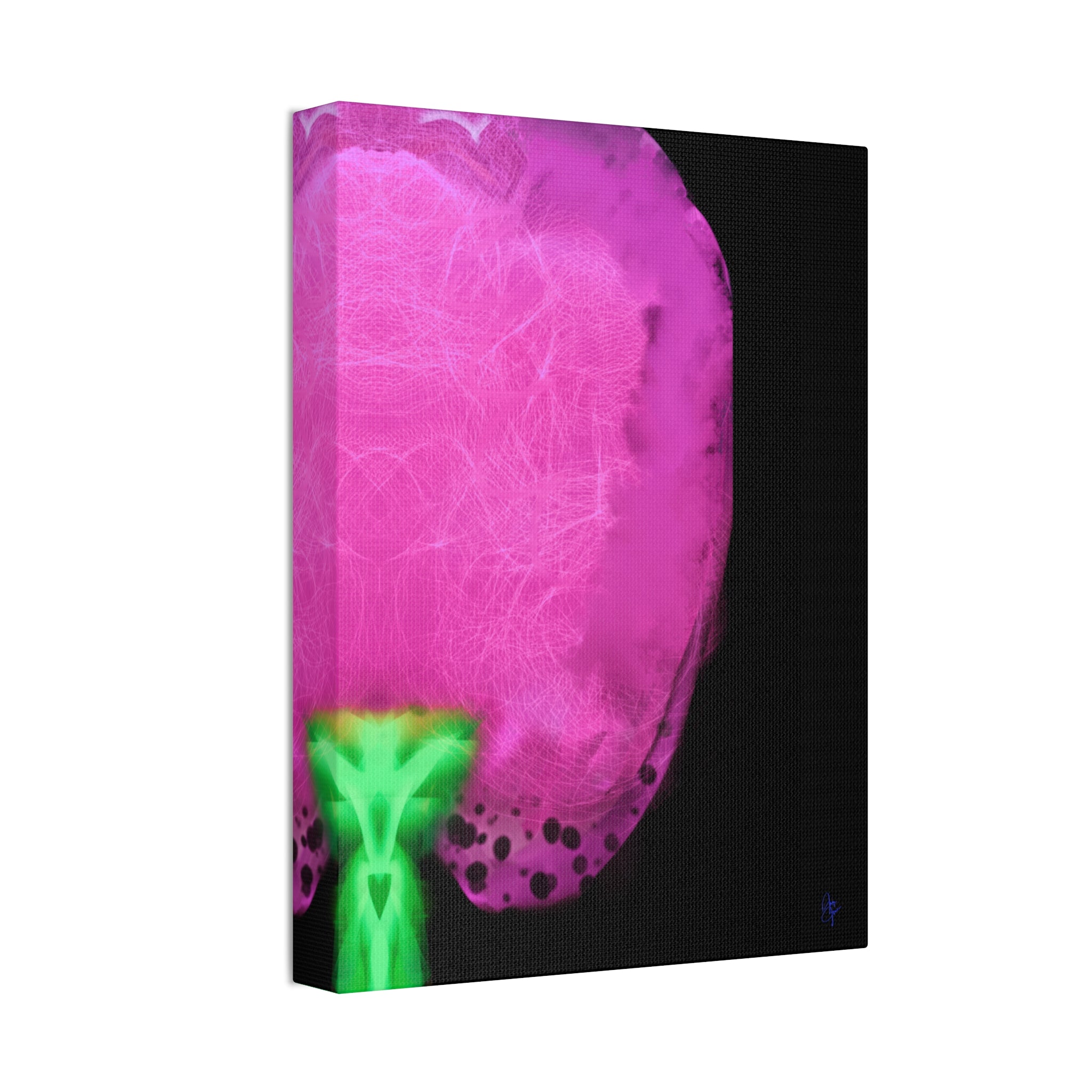 Neon Bloom Abstract Canvas Print — Pink & Green Modern Wall Art