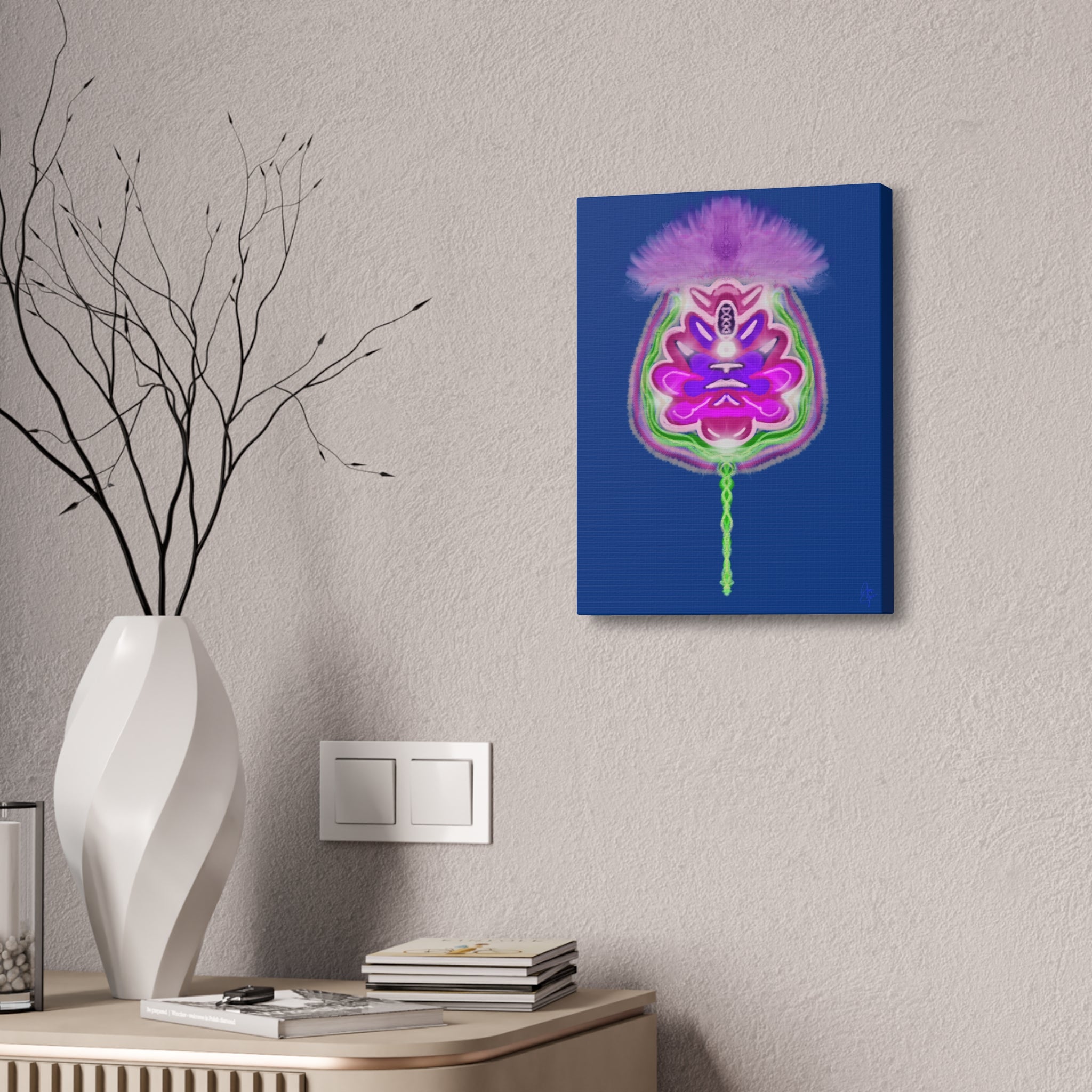 Abstract Purple Floral Canvas Wall Art — Stretched 1.5"