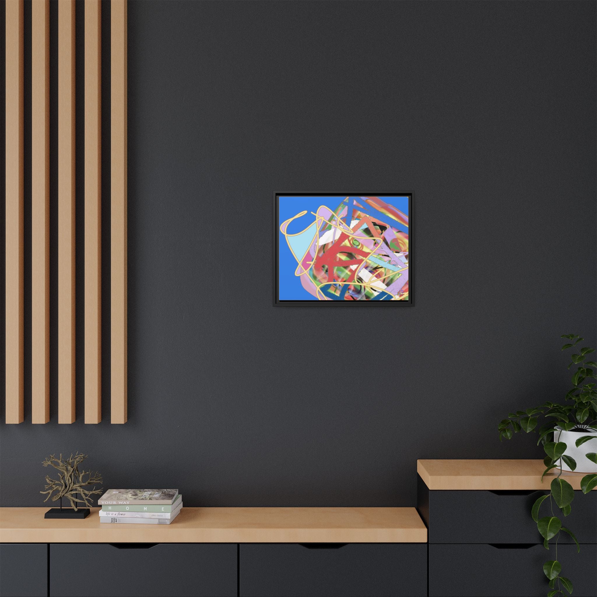 Abstract Multi‑Color Framed Canvas Art – Vibrant Modern Wall Decor