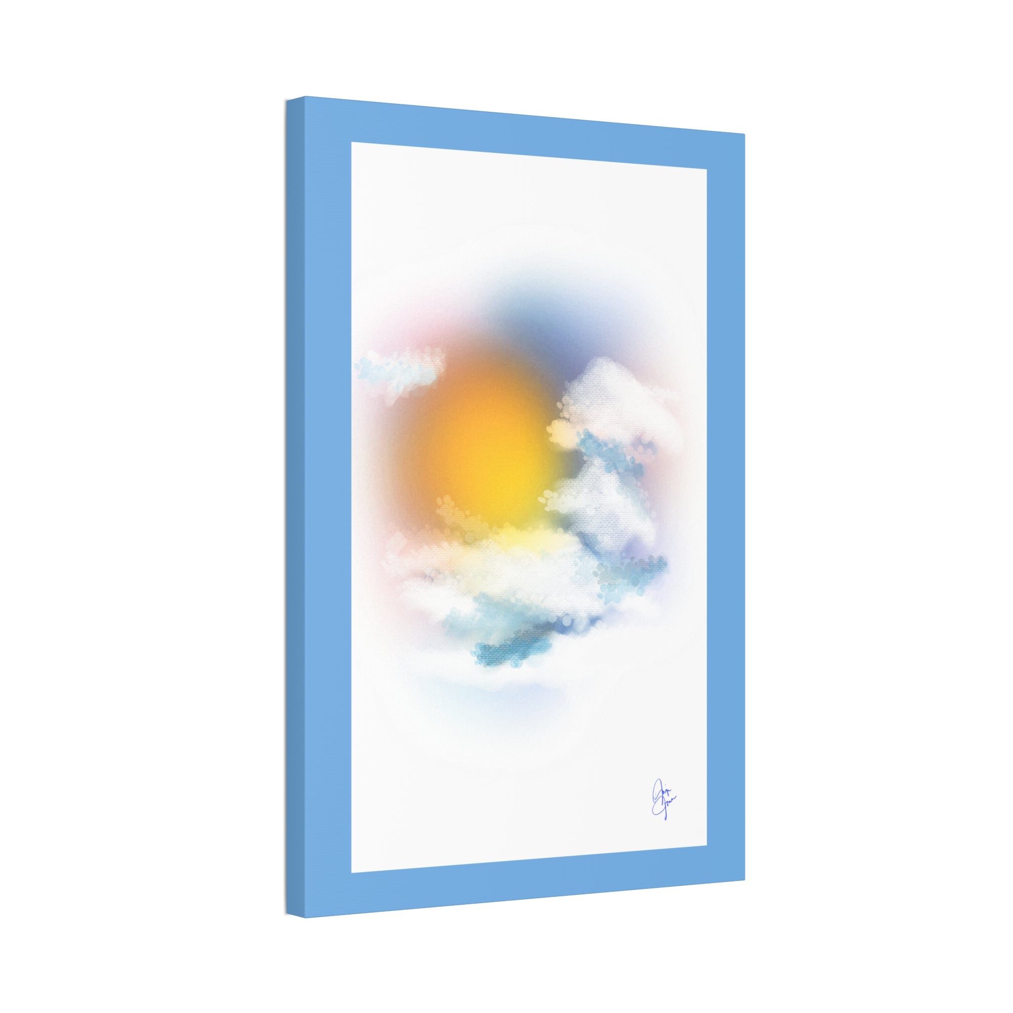 Sunrise Sky Canvas Print — Soft Cloud Wall Art, Serene Morning Decor