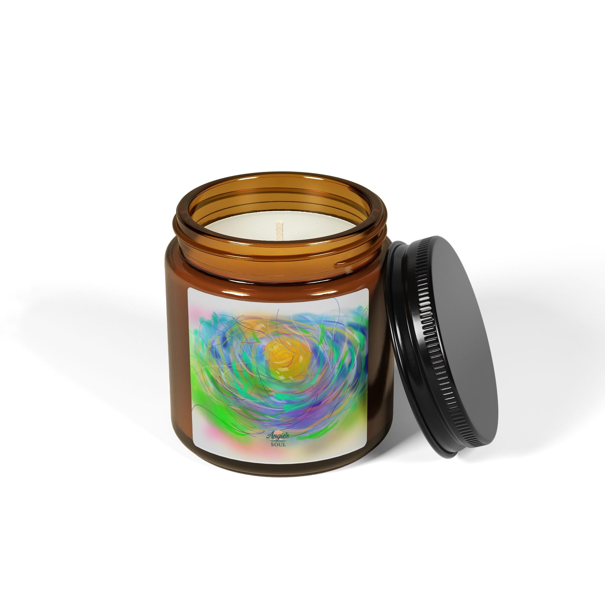 Soy Candle — Fresh Citrus & Floral Scent in Amber Jar (Multi-Size)
