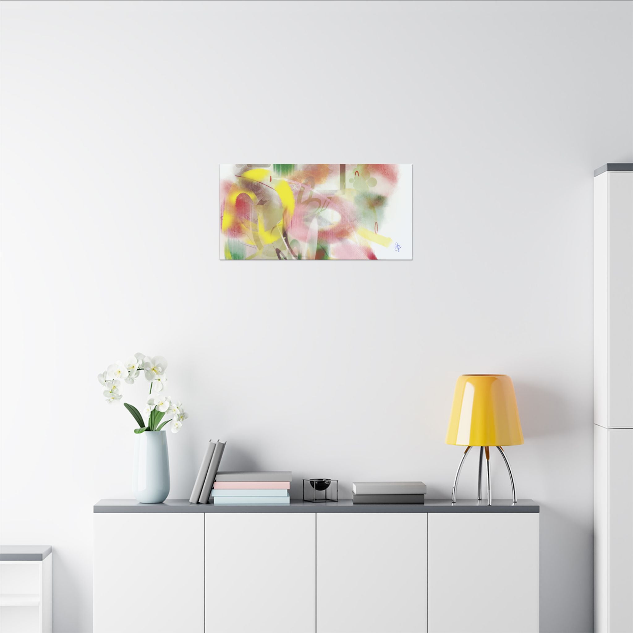 Abstract Color Burst Matte Canvas Wall Art — Green-Edged Stretched Print
