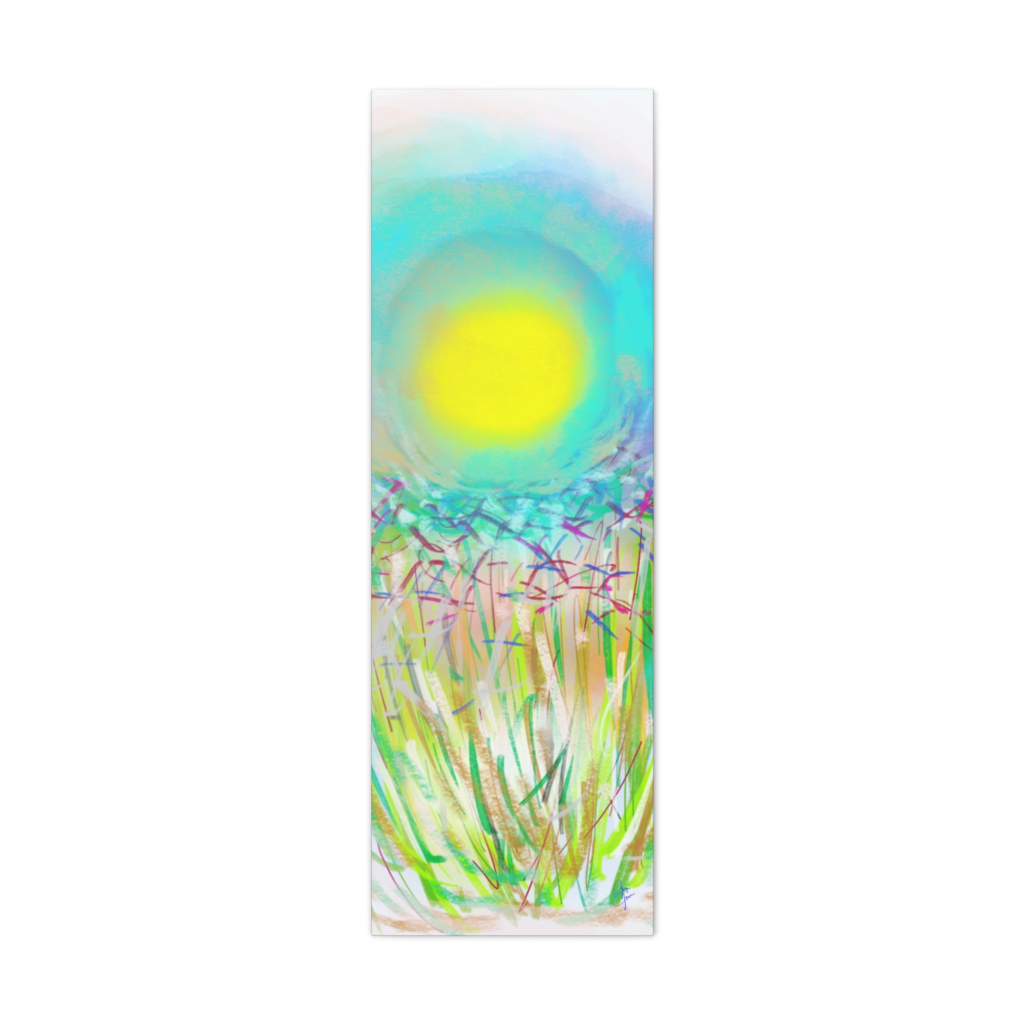 Sunlit Meadow Abstract Canvas Art — Bright Floral Wall Decor