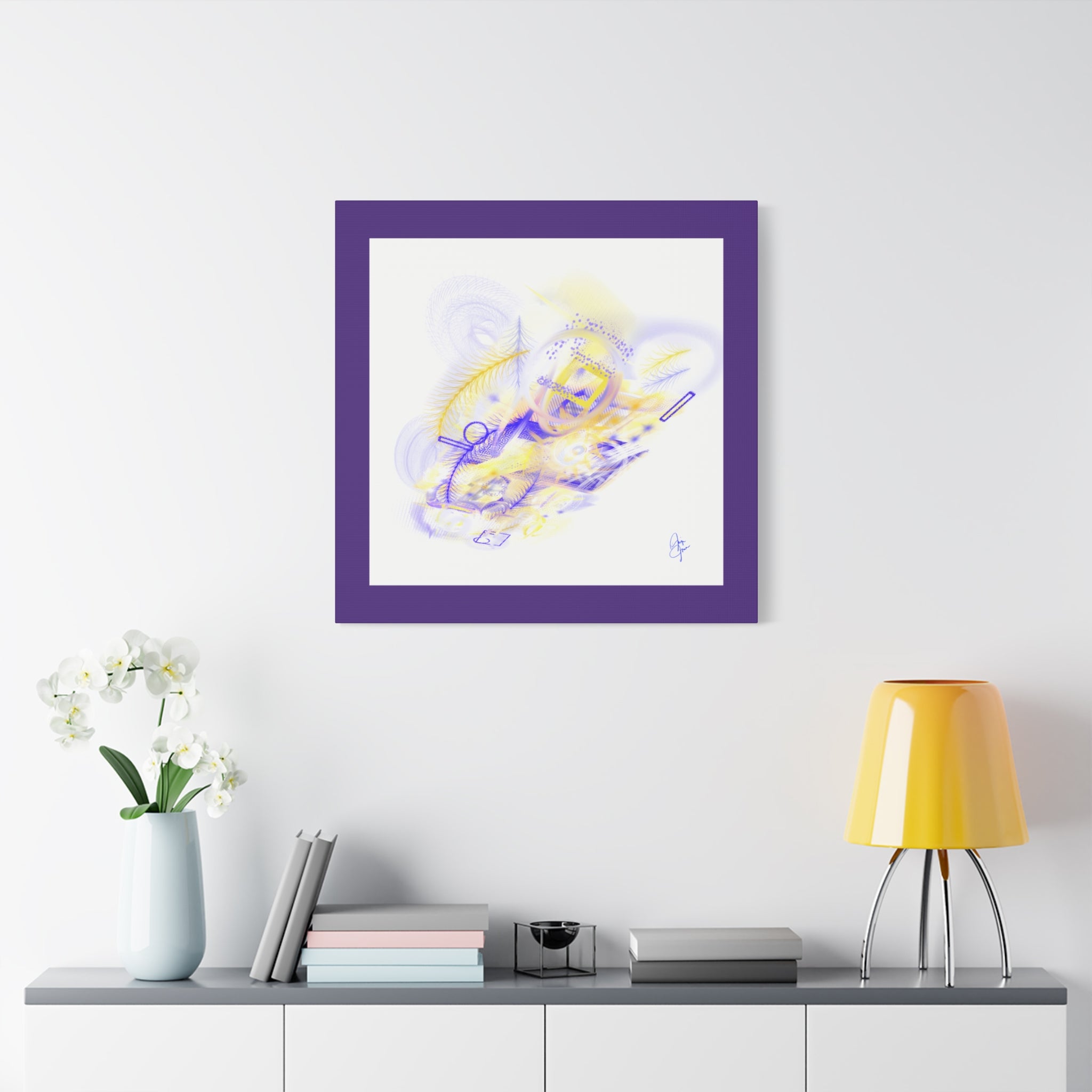 Abstract Feathered Glow Canvas Print — Matte Stretched Wall Art