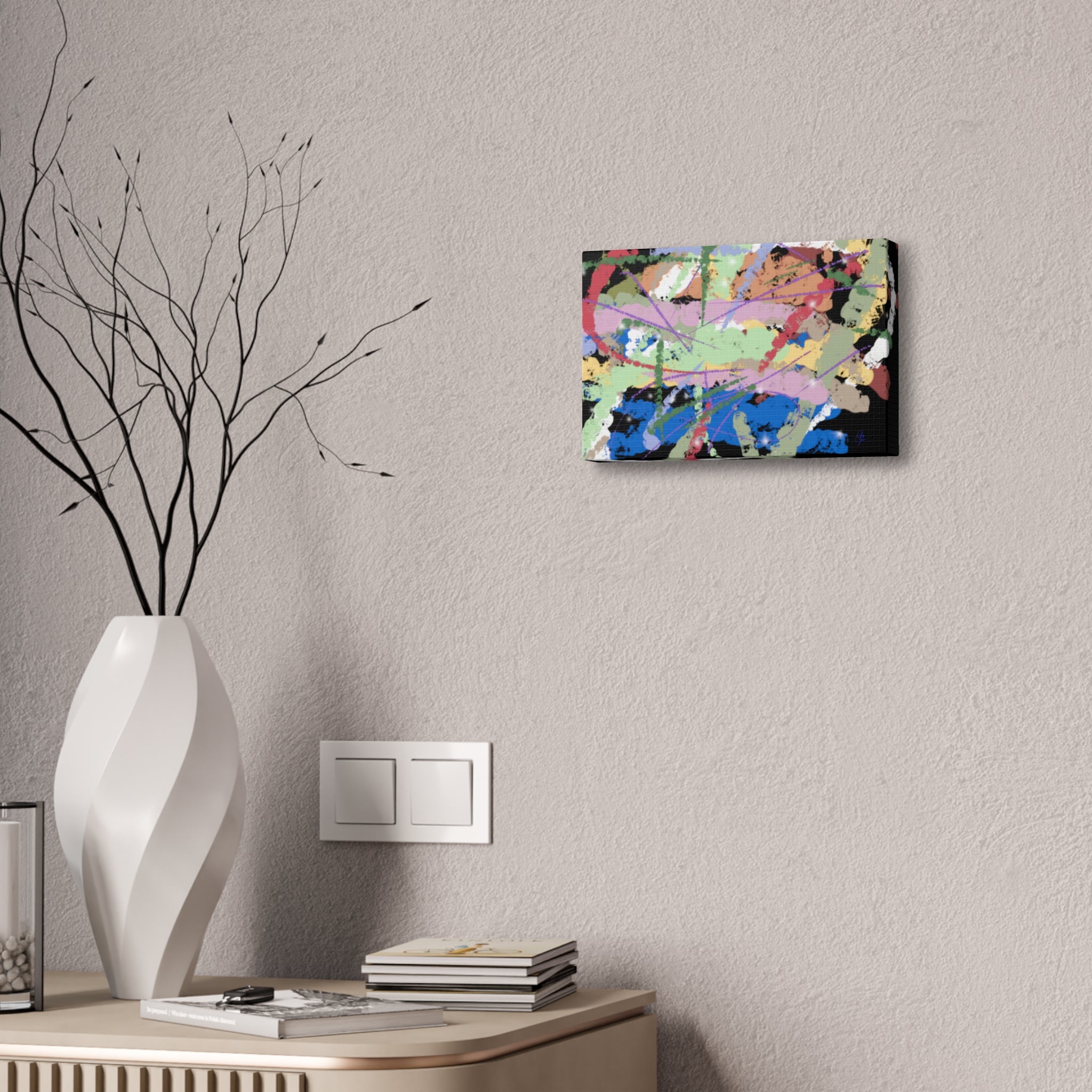 Abstract Color Splash Canvas Print — Vibrant Modern Wall Art (Stretched 1.5")