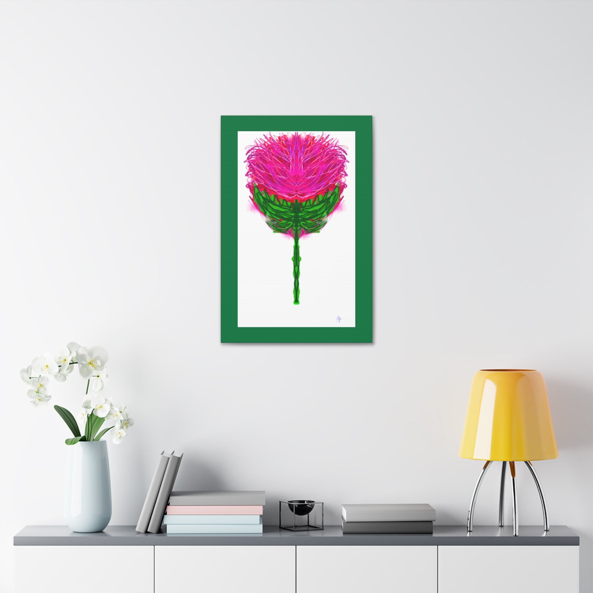 Pink Thistle Canvas Print — Stretched 1.5" Floral Wall Art