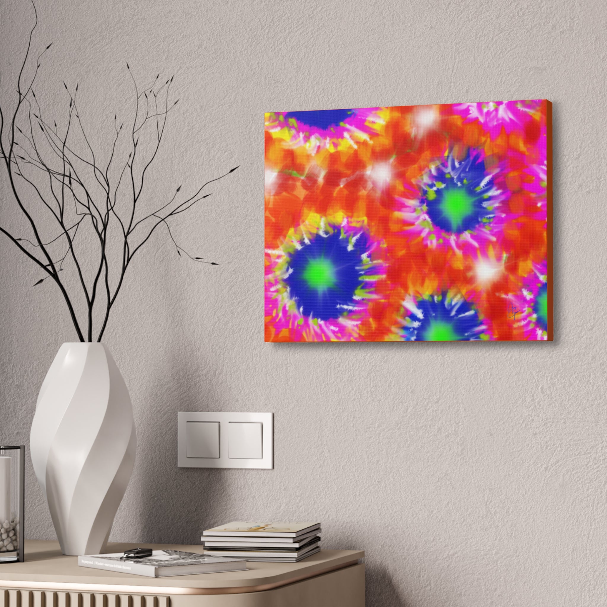 Tie-Dye Burst Canvas Print — Vibrant Abstract Wall Art