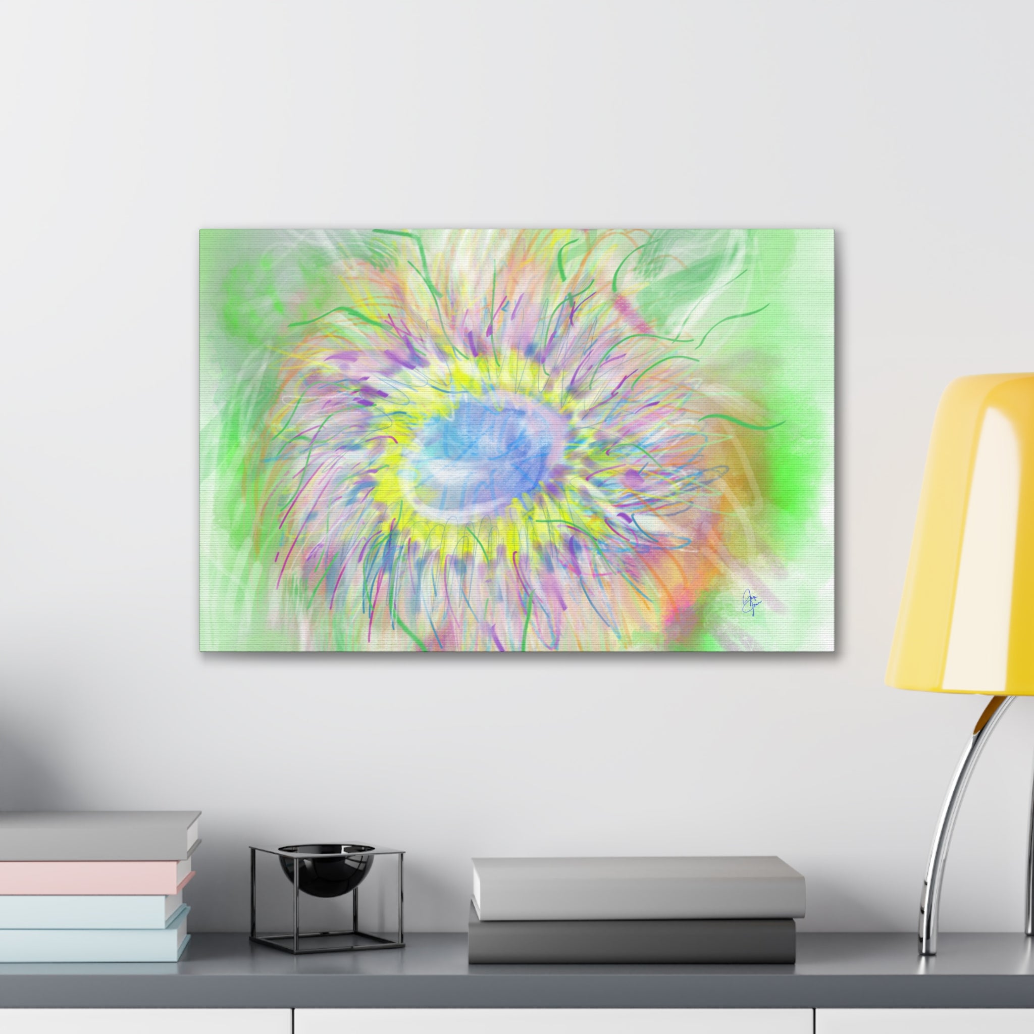 Abstract Pastel Bloom Canvas Print — Floral Wall Art for Living Room & Nursery
