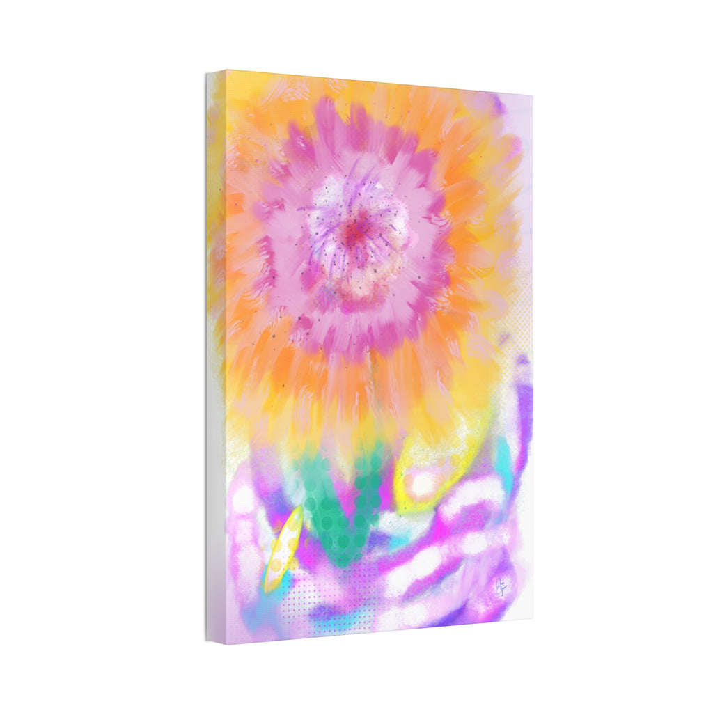Vibrant Sunburst Floral Canvas