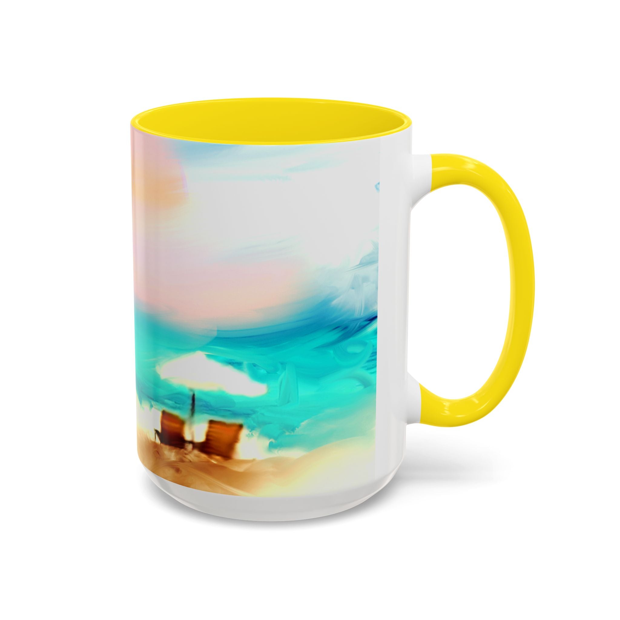 Beach Sunrise Accent Coffee Mug — Tropical Ocean Scene 11/15oz