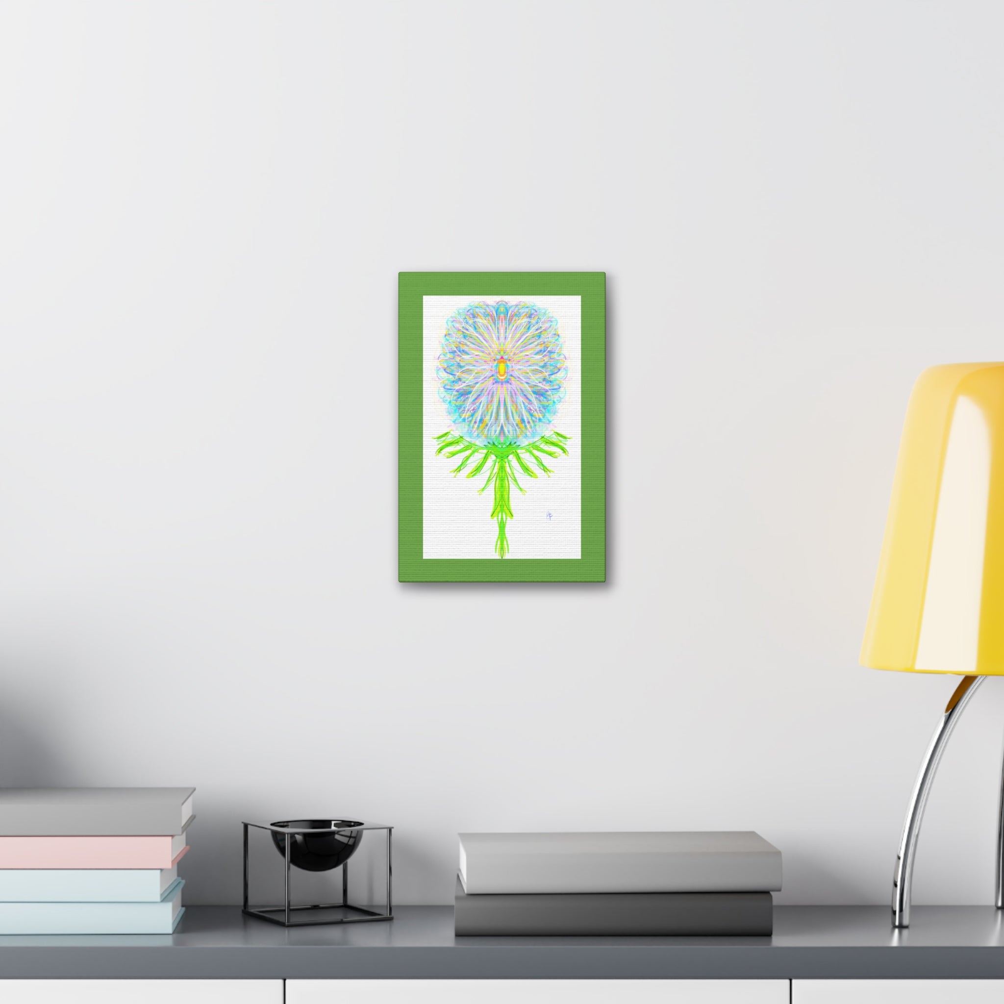 Pastel Floral Canvas Print — Abstract Dandelion Wall Art (Stretched 1.5")