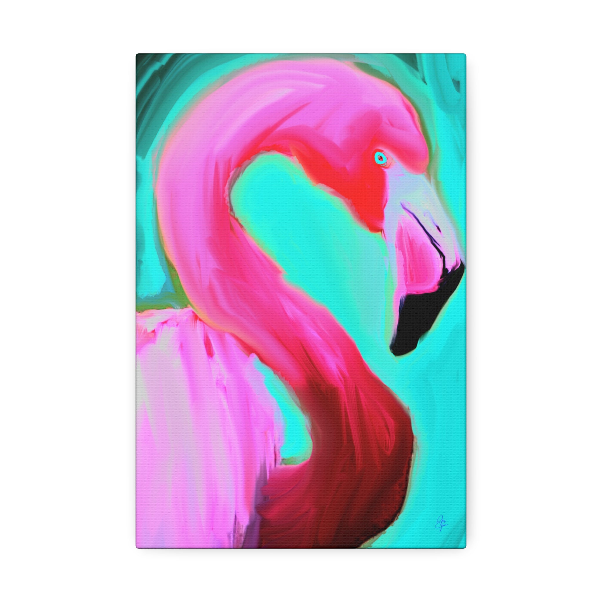 Pink Flamingo Canvas Wall Art – Tropical Bright Stretched Canvas