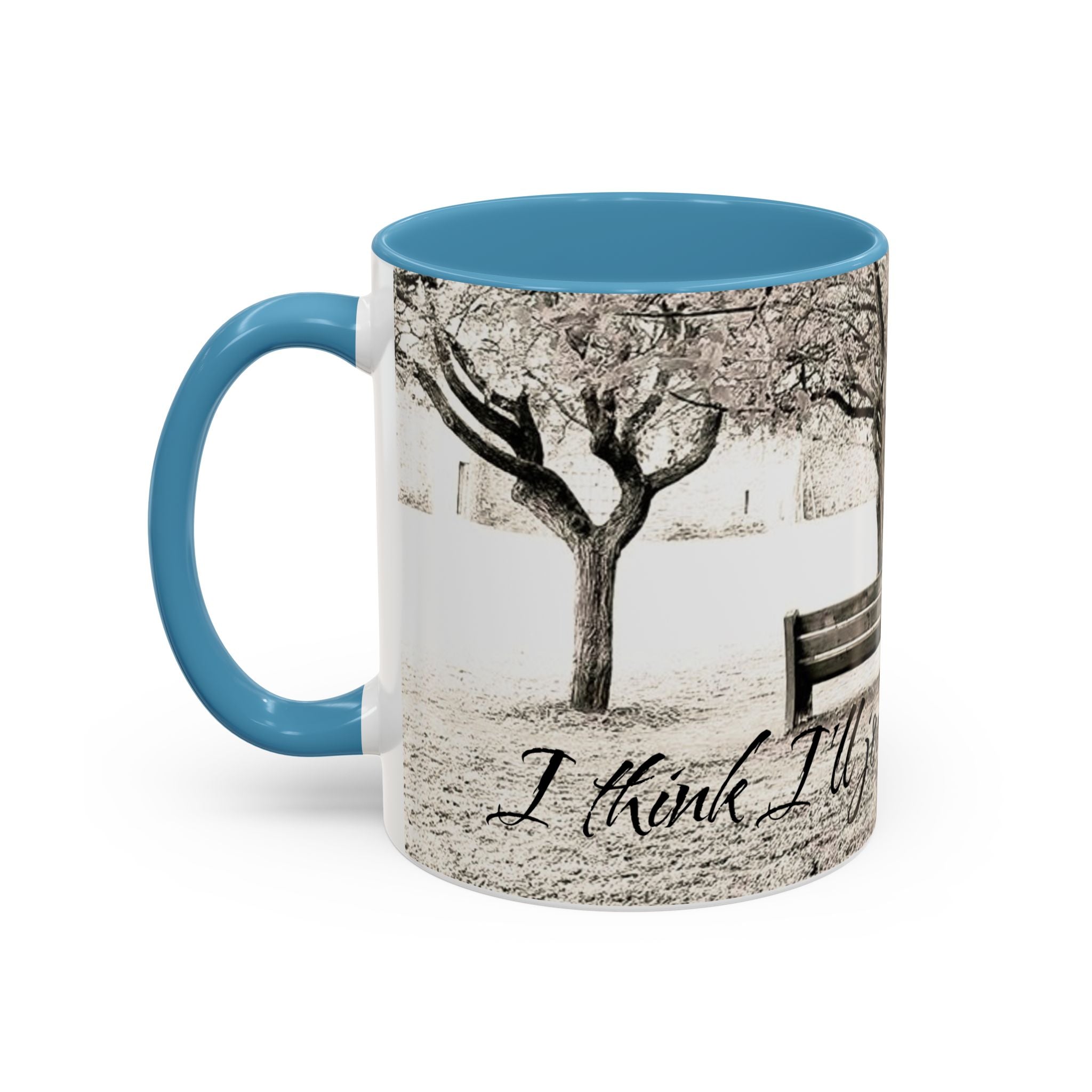 Conversation Bench Coffee Mug — 'I'll Join the Conversation' Accent Ceramic Mug