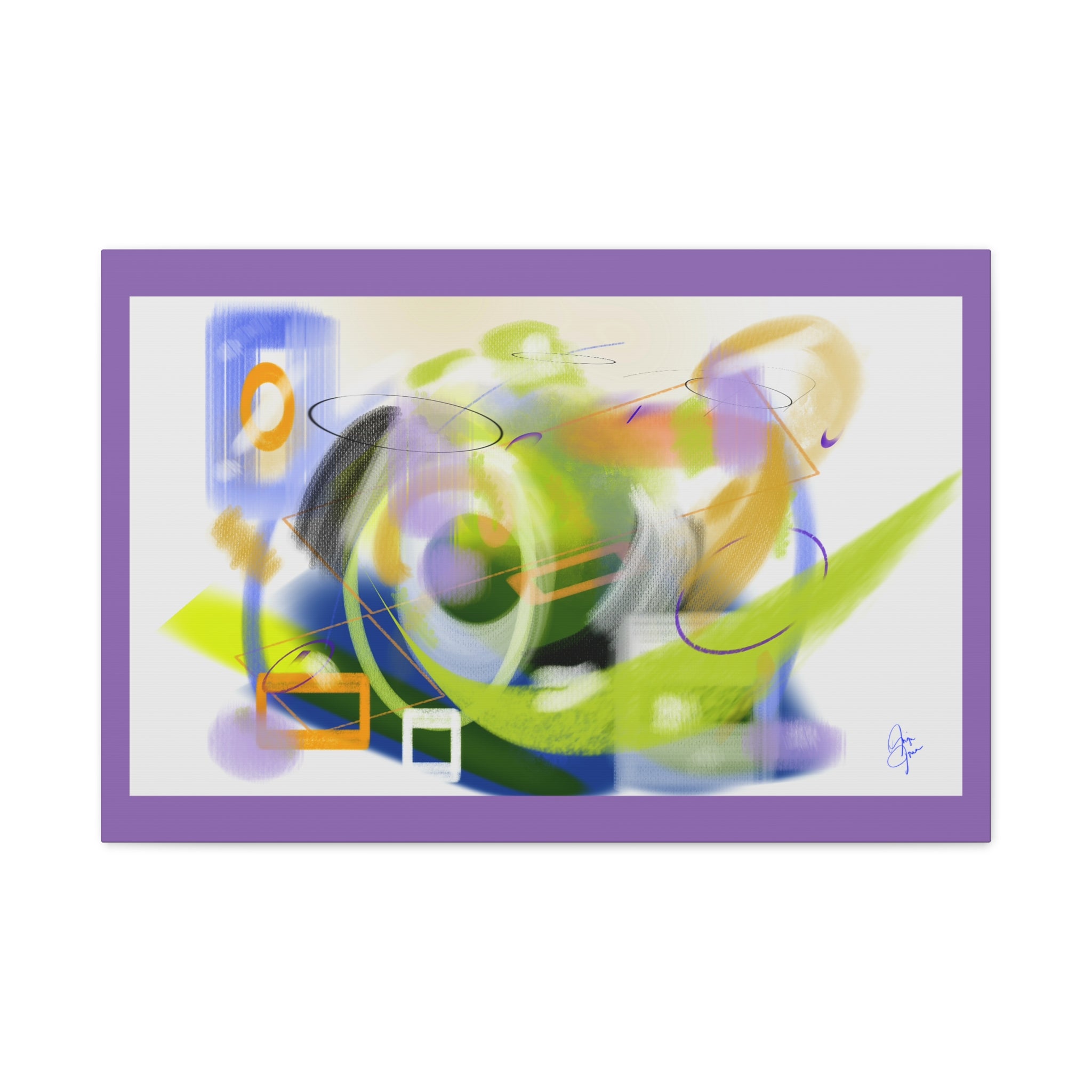 Abstract Color Swirl Matte Canvas Print — Modern Stretched Wall Art