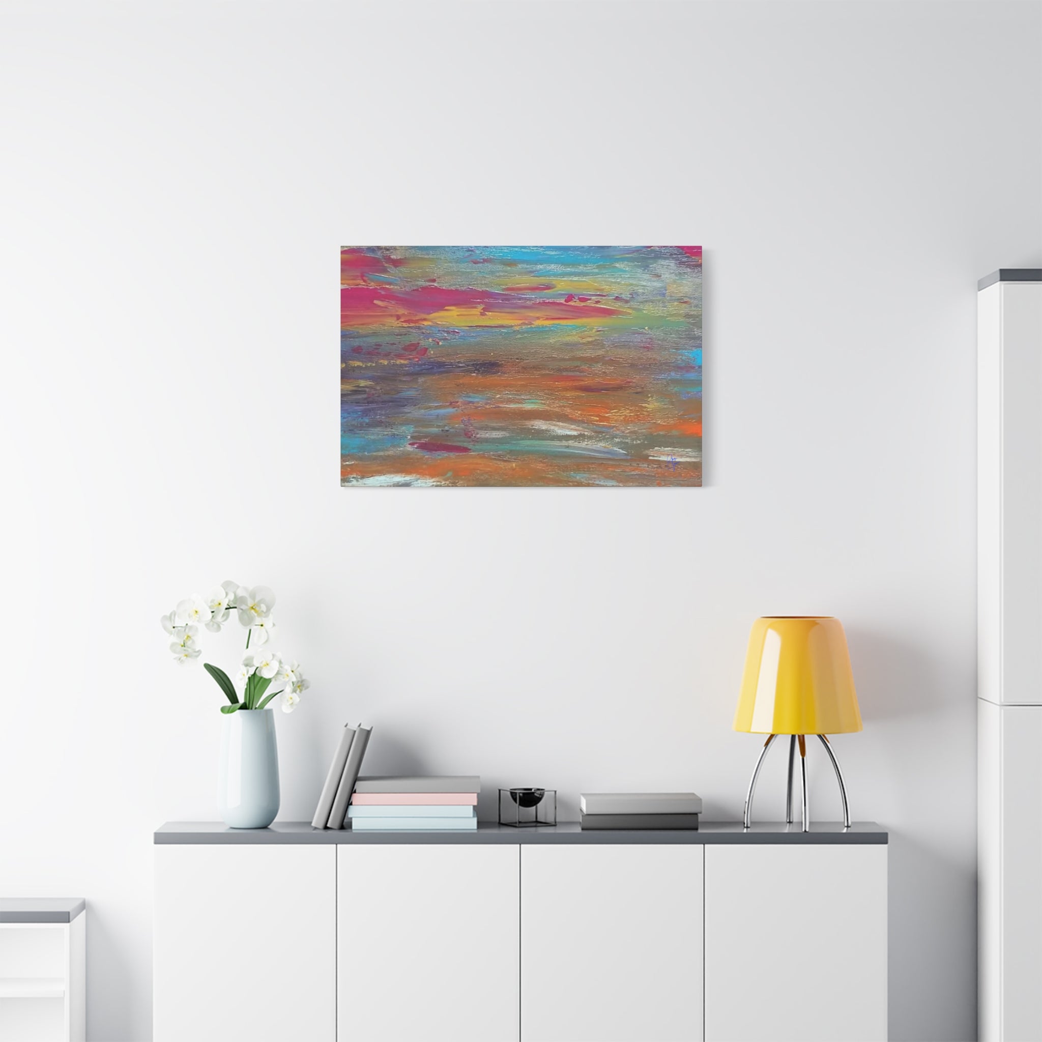 Abstract Colorful Sunset Matte Canvas Wall Art — Stretched 1.25"