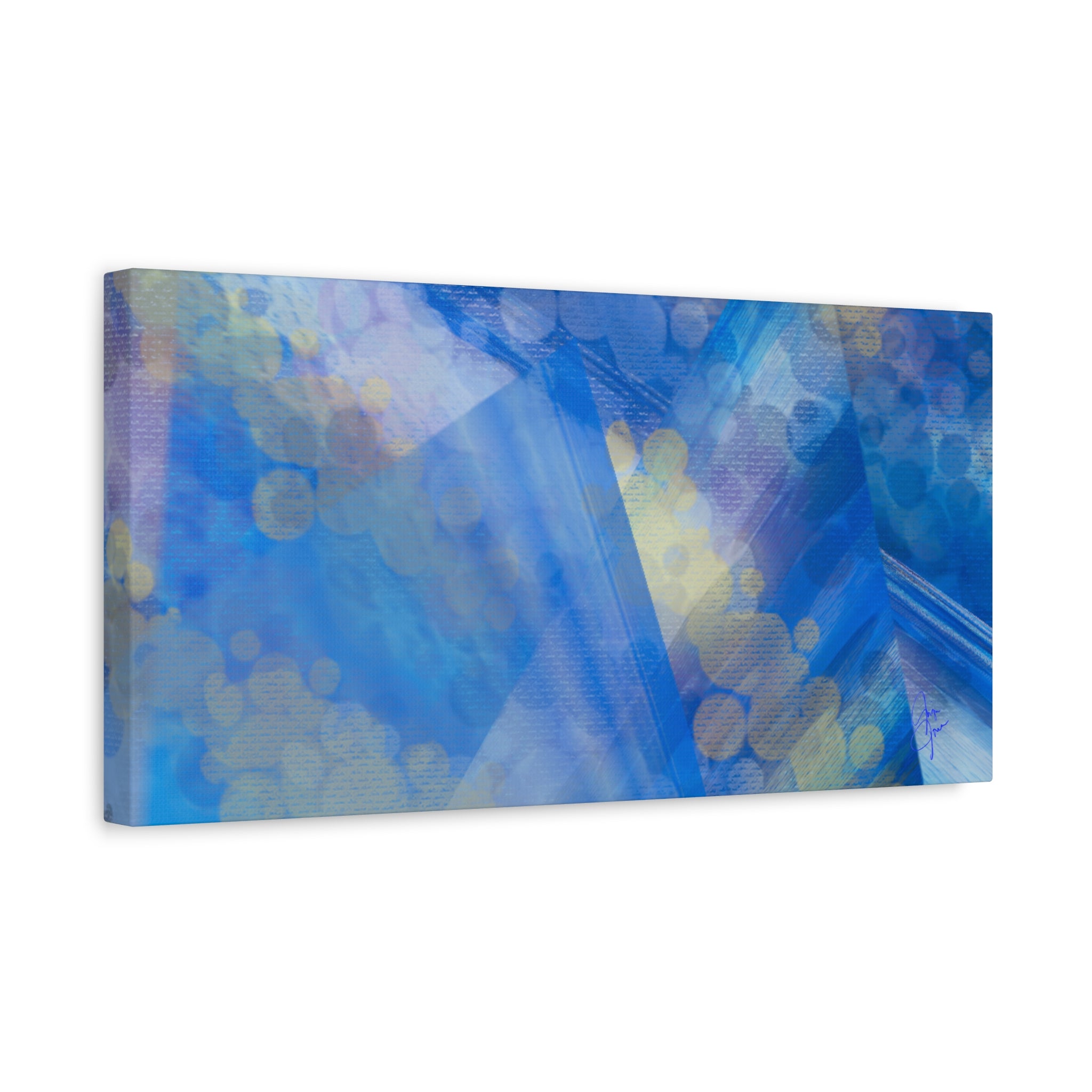 Abstract Blue Bokeh Matte Canvas Wall Art