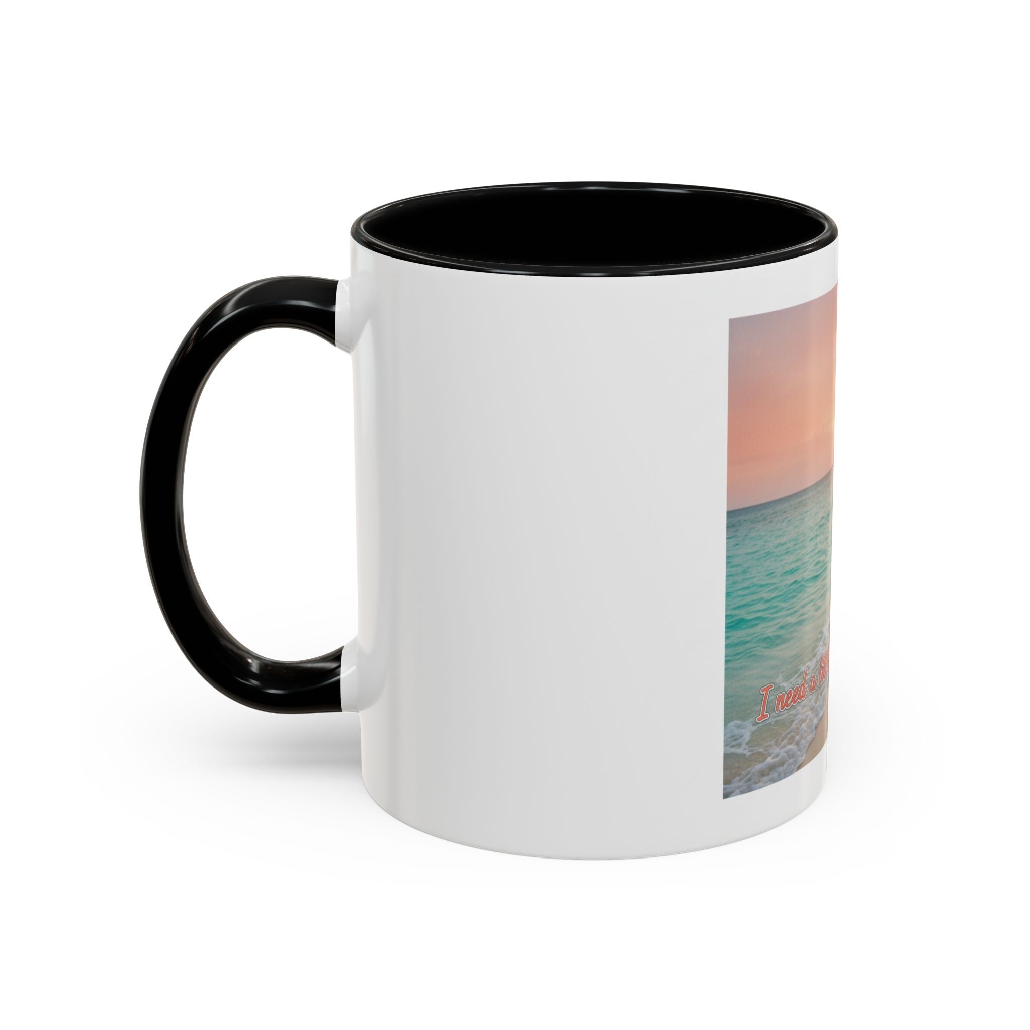 Tropical Beach Coffee Mug — Sunset Palm Ocean Accent Mug (11/15 oz)