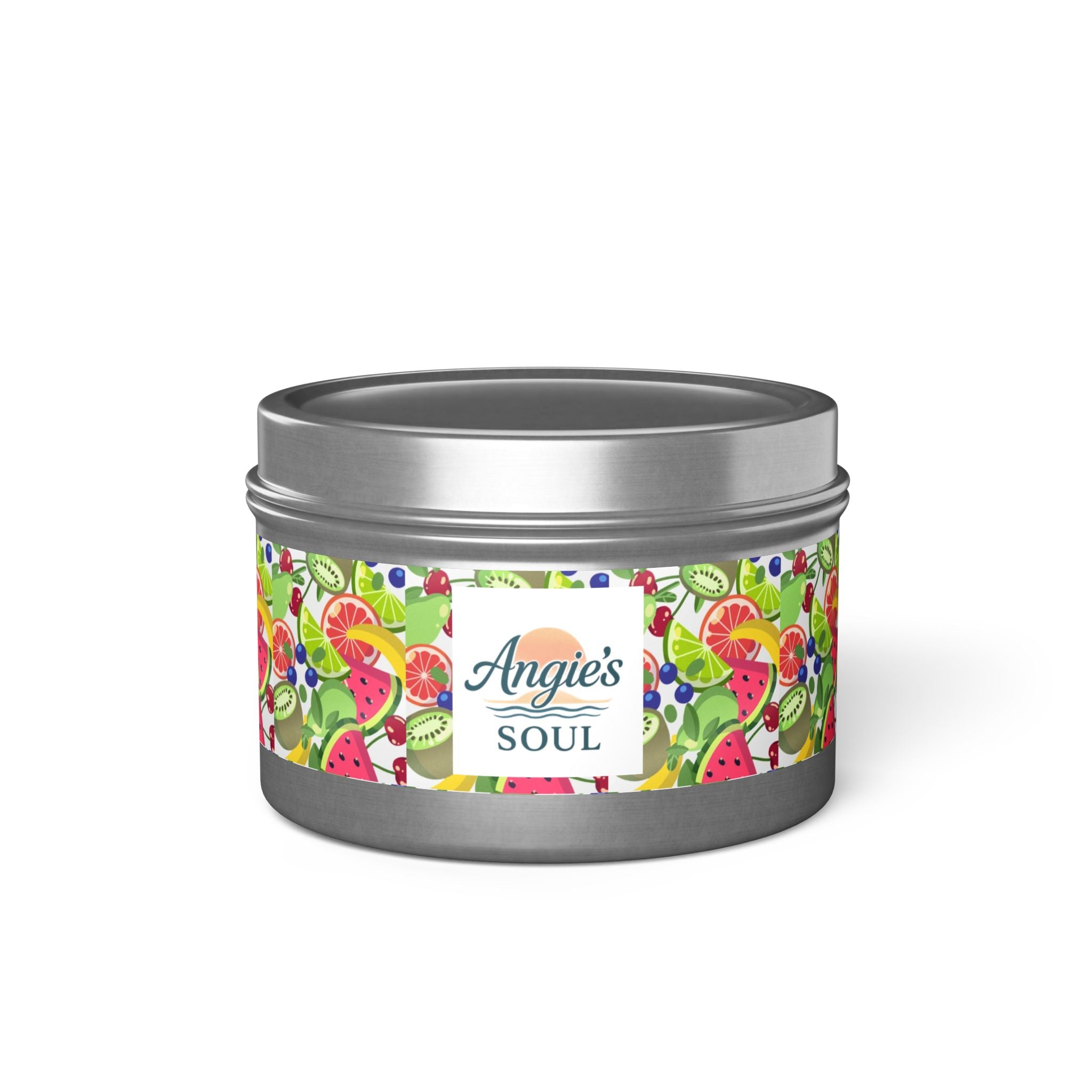 Tin Candle — Angie’s Soul Tropical Fruit Scented Tin Candle