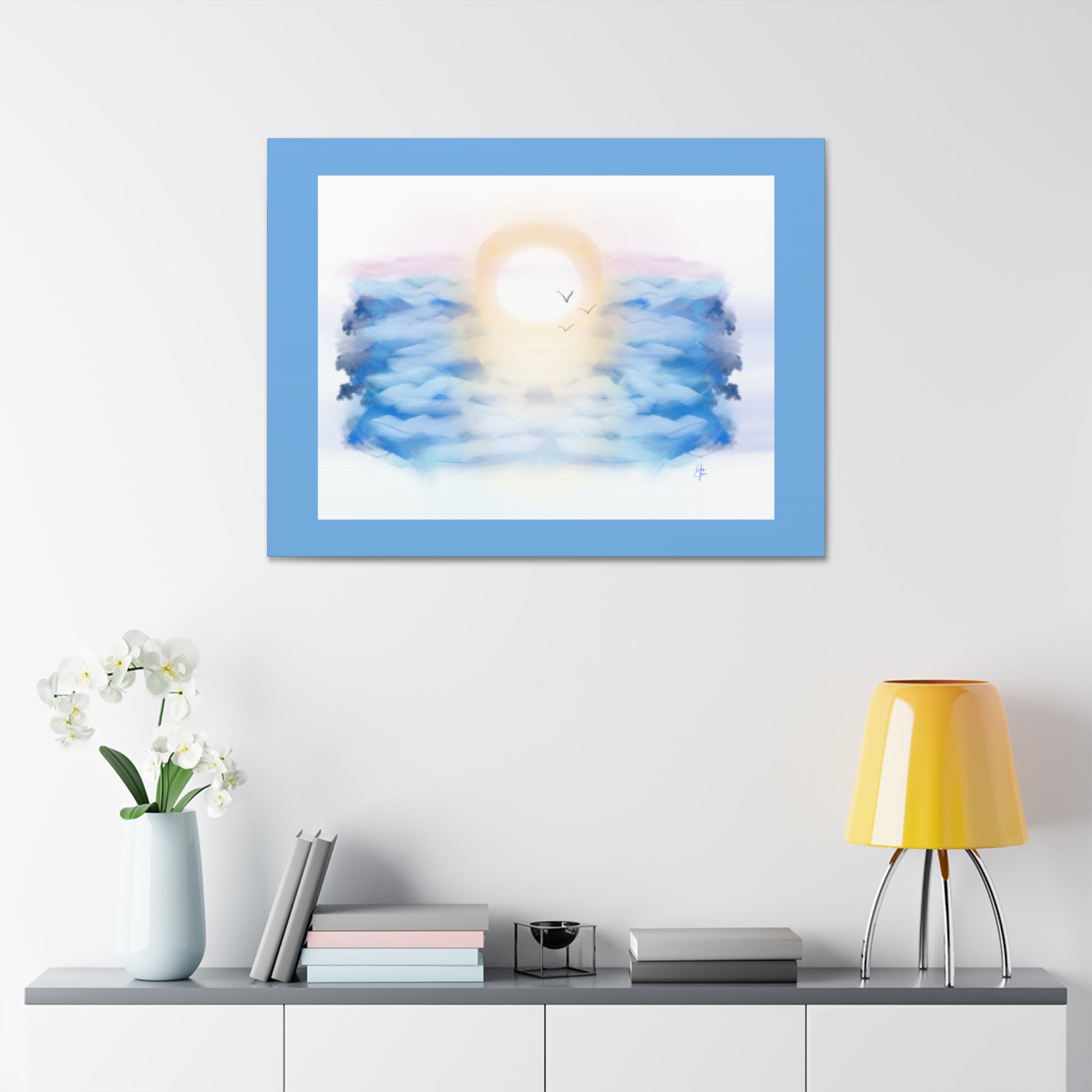 Sunrise Seascape Canvas Print — Soothing Ocean Wall Art, 1.5" Stretched