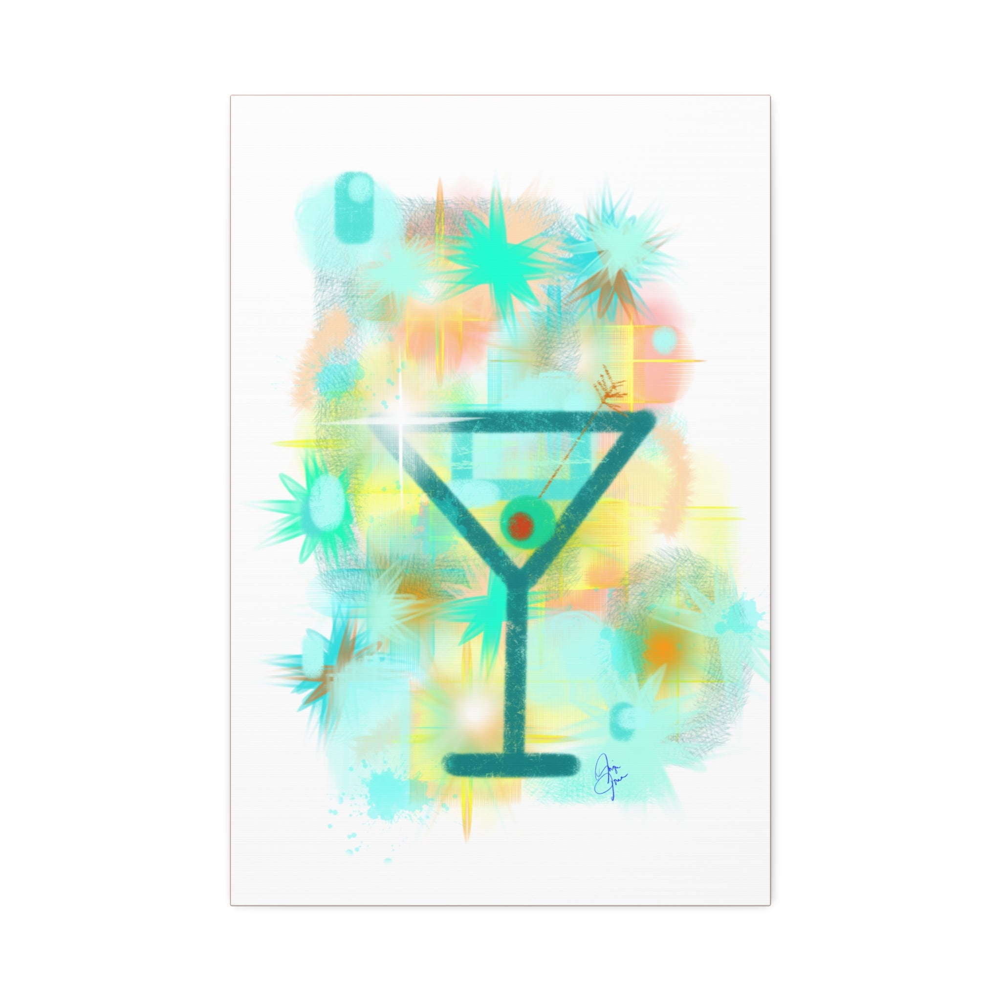 Martini Pop Art Canvas — Colorful Retro Cocktail Wall Art