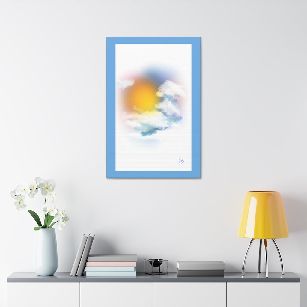 Sunrise Sky Canvas Print — Soft Cloud Wall Art, Serene Morning Decor