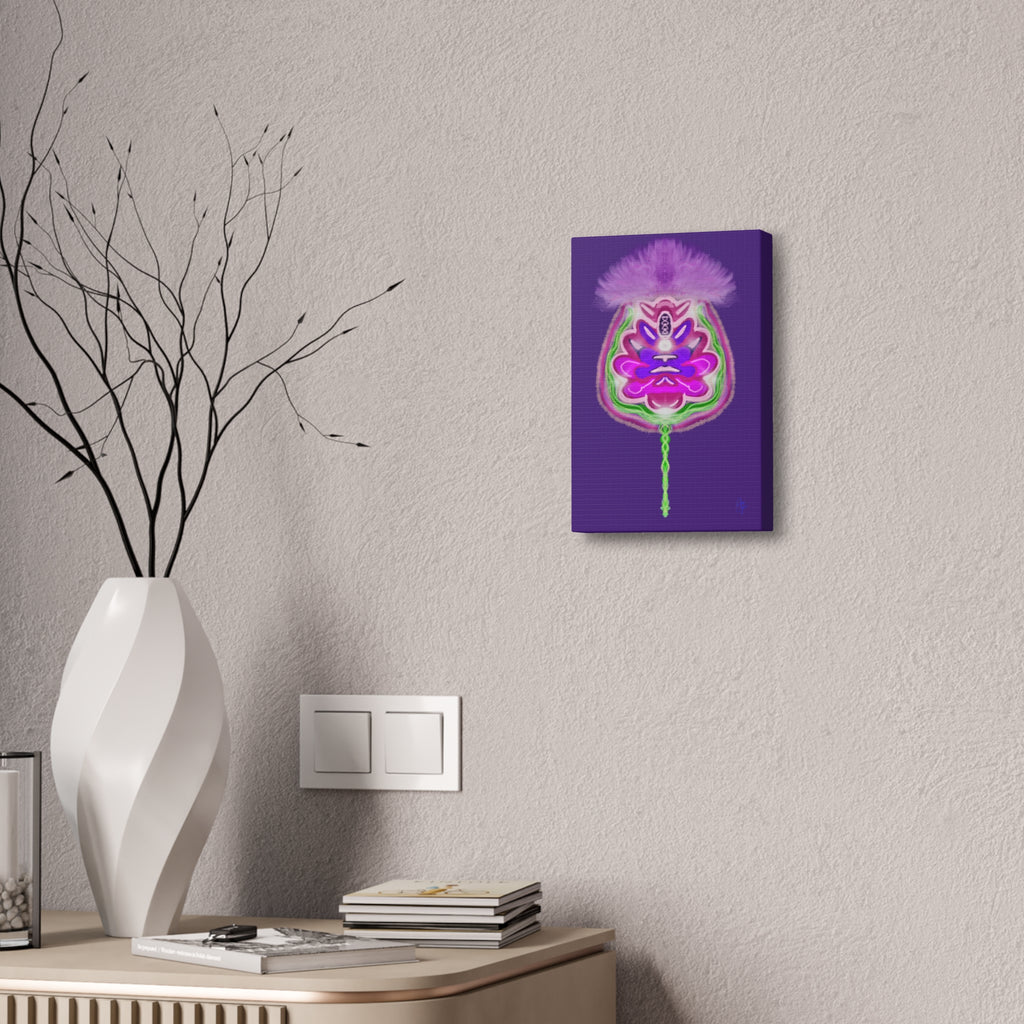 Abstract Purple Floral Canvas Wall Art — Stretched 1.5"