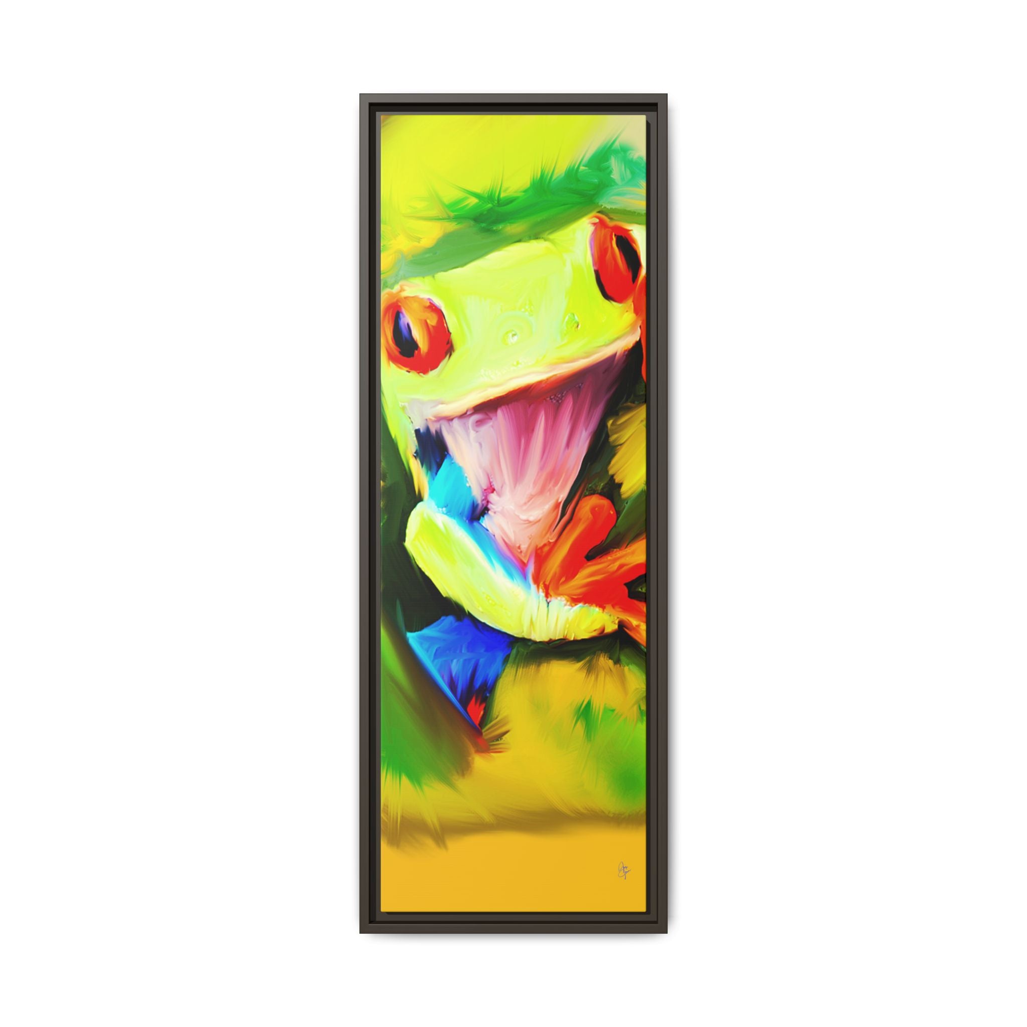 Colorful Tree Frog Matte Canvas Print — Framed Tropical Wall Art