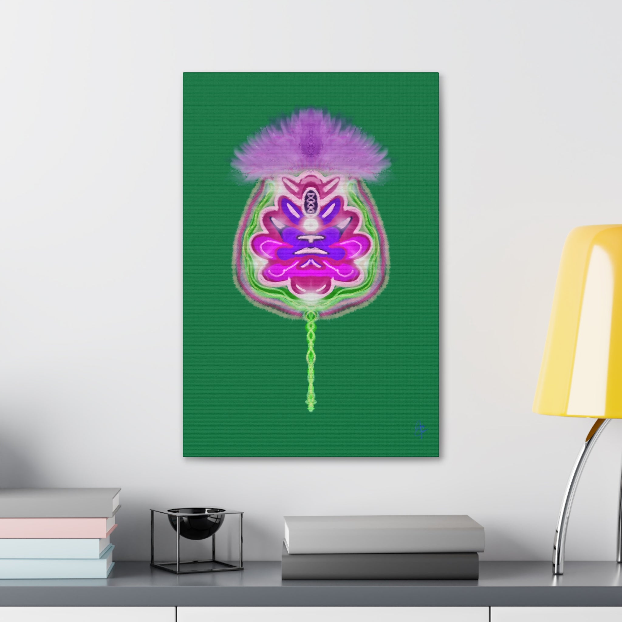 Abstract Purple Floral Canvas Wall Art — Stretched 1.5"