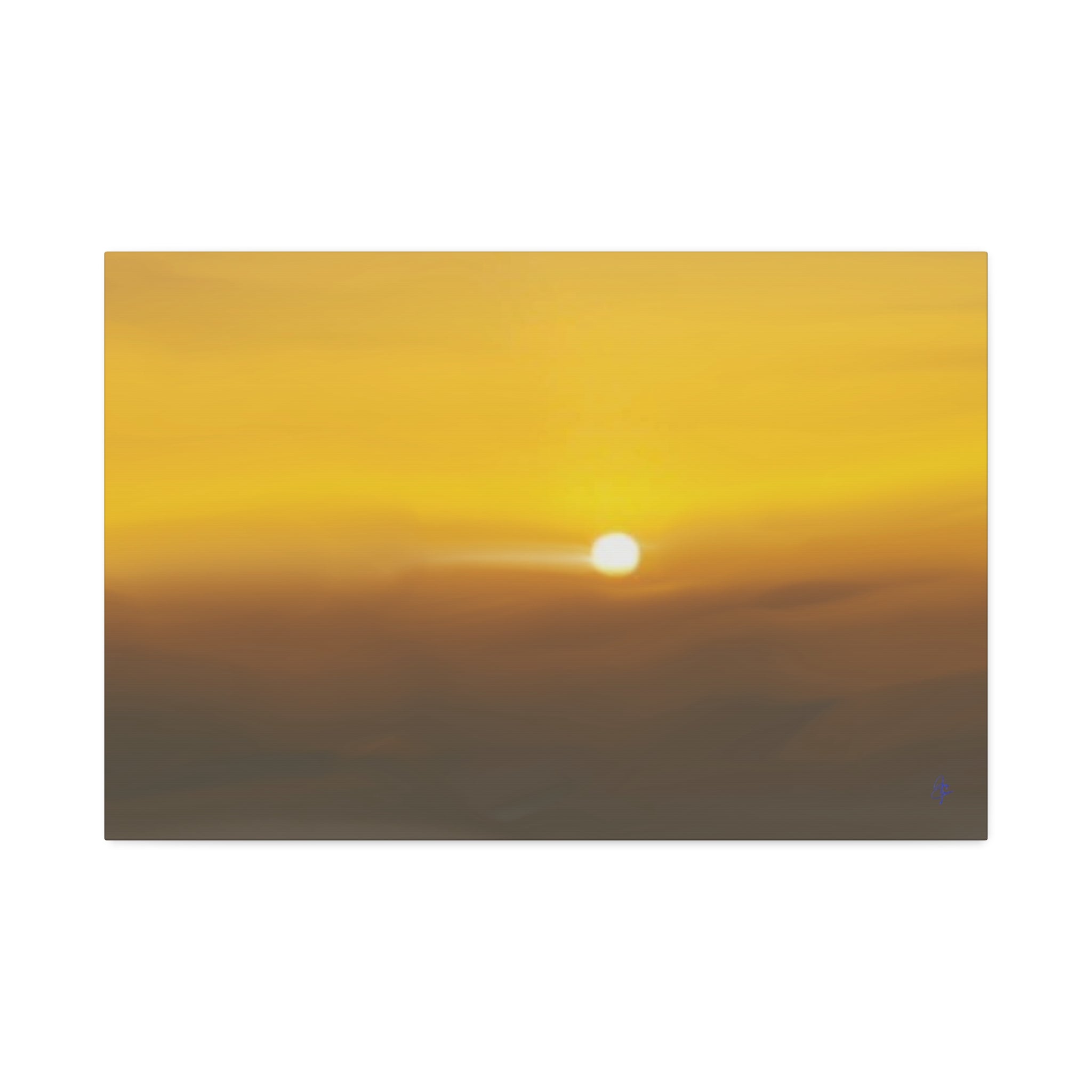 Golden Sunrise Canvas Wall Art — Tranquil Sunrise Stretched Canvas