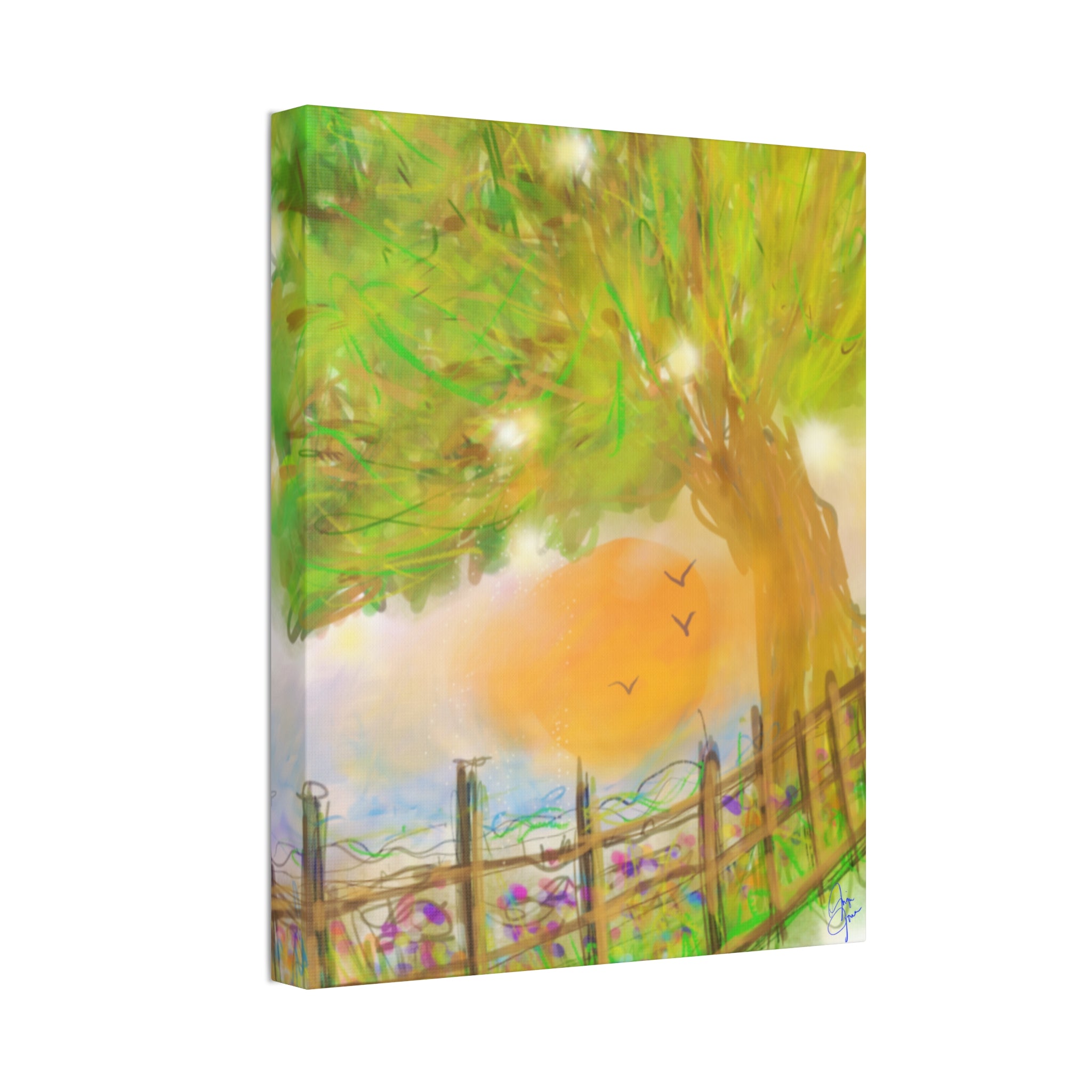 Abstract Tree Canvas Print — Black & White or Vibrant Color