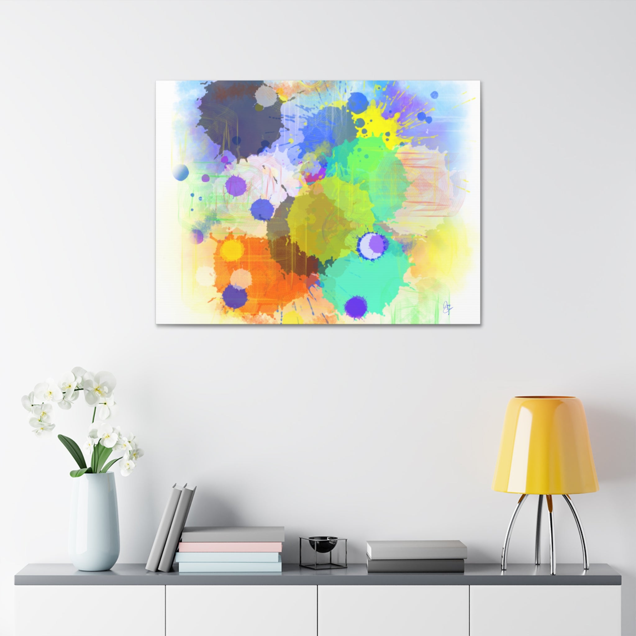 Abstract Color Splash Canvas Print — Stretched 1.5"