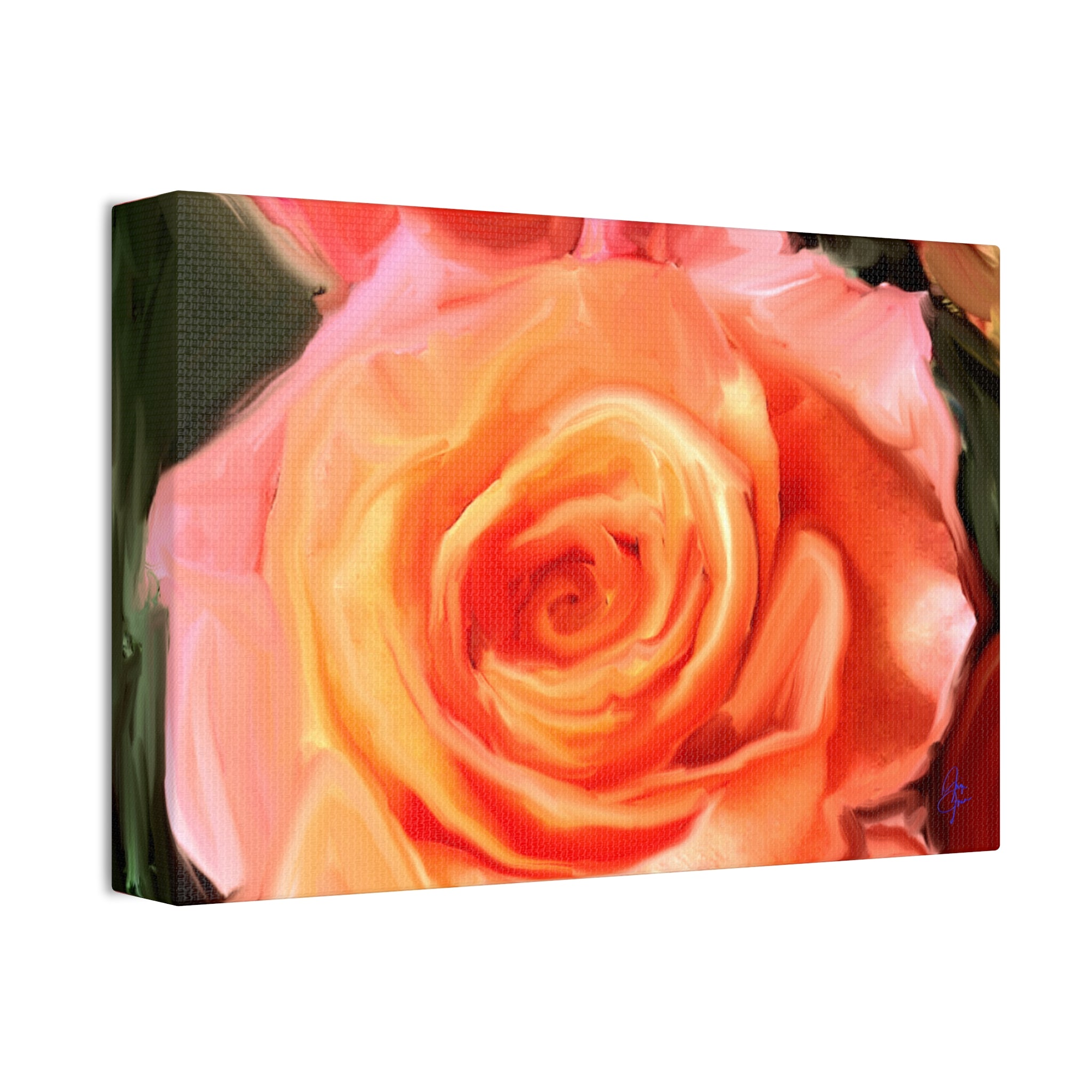 Orange Rose Canvas Print — Stretched 1.5" Wall Art