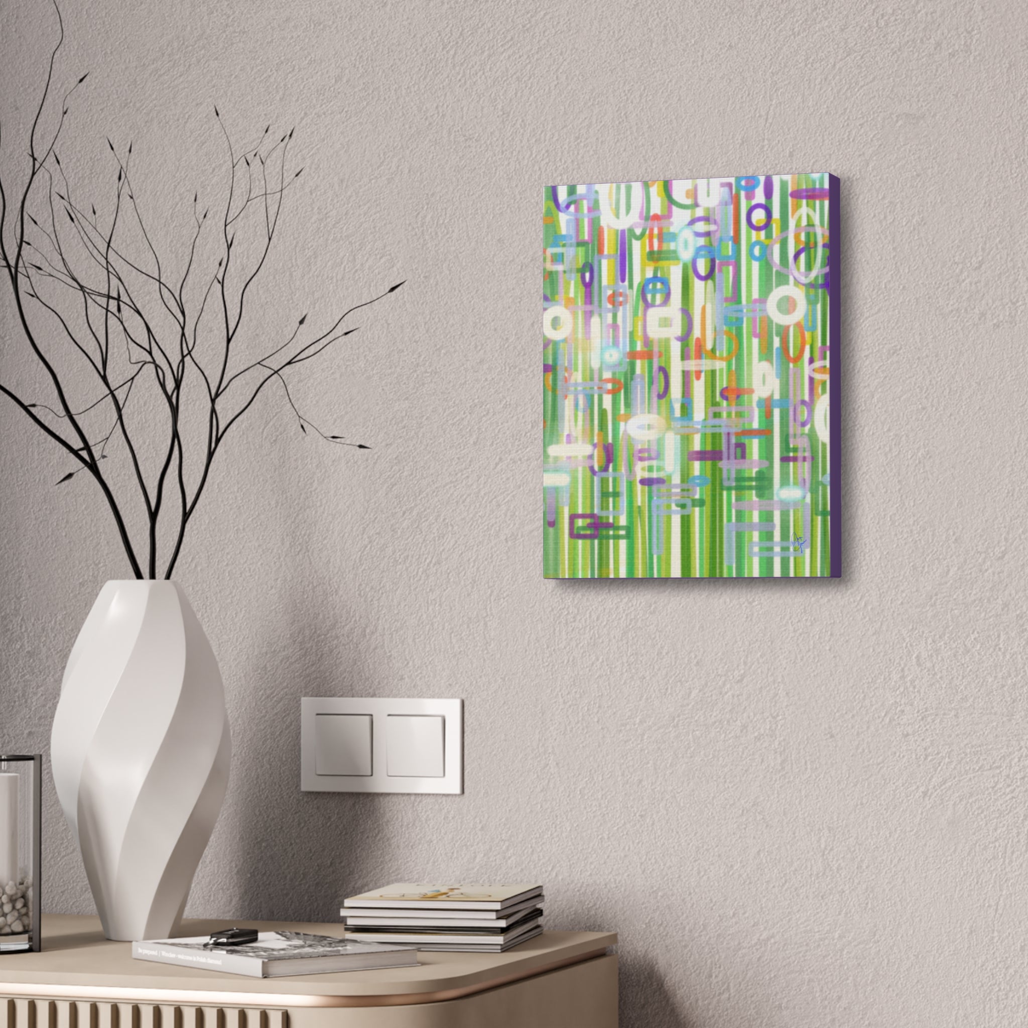 Contemporary Flower Garden Canvas Stretched 1.5"