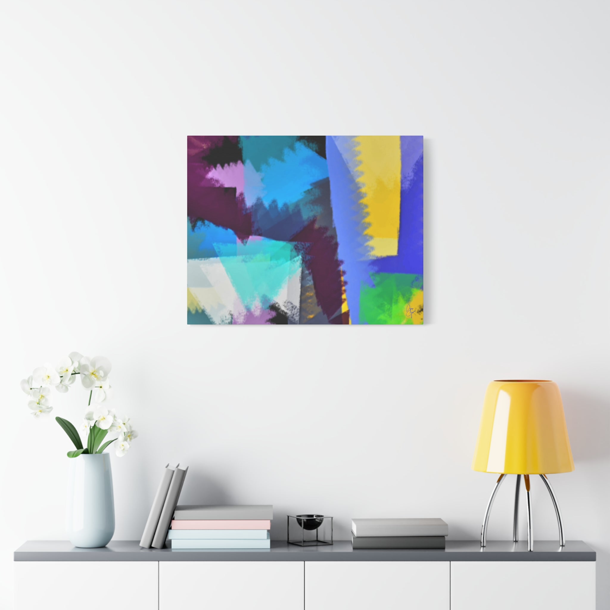 Abstract Color Burst Canvas Print — Vibrant Geometric Wall Art