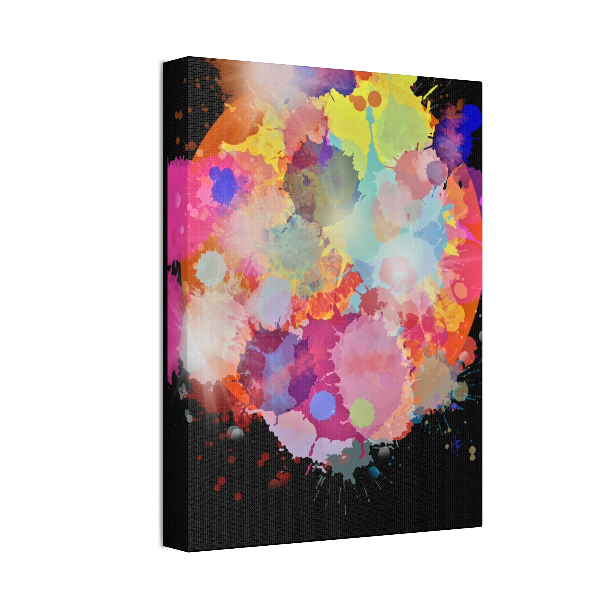 Abstract Color Splash Canvas Print — Vibrant Watercolor Ink Splash Wall Art