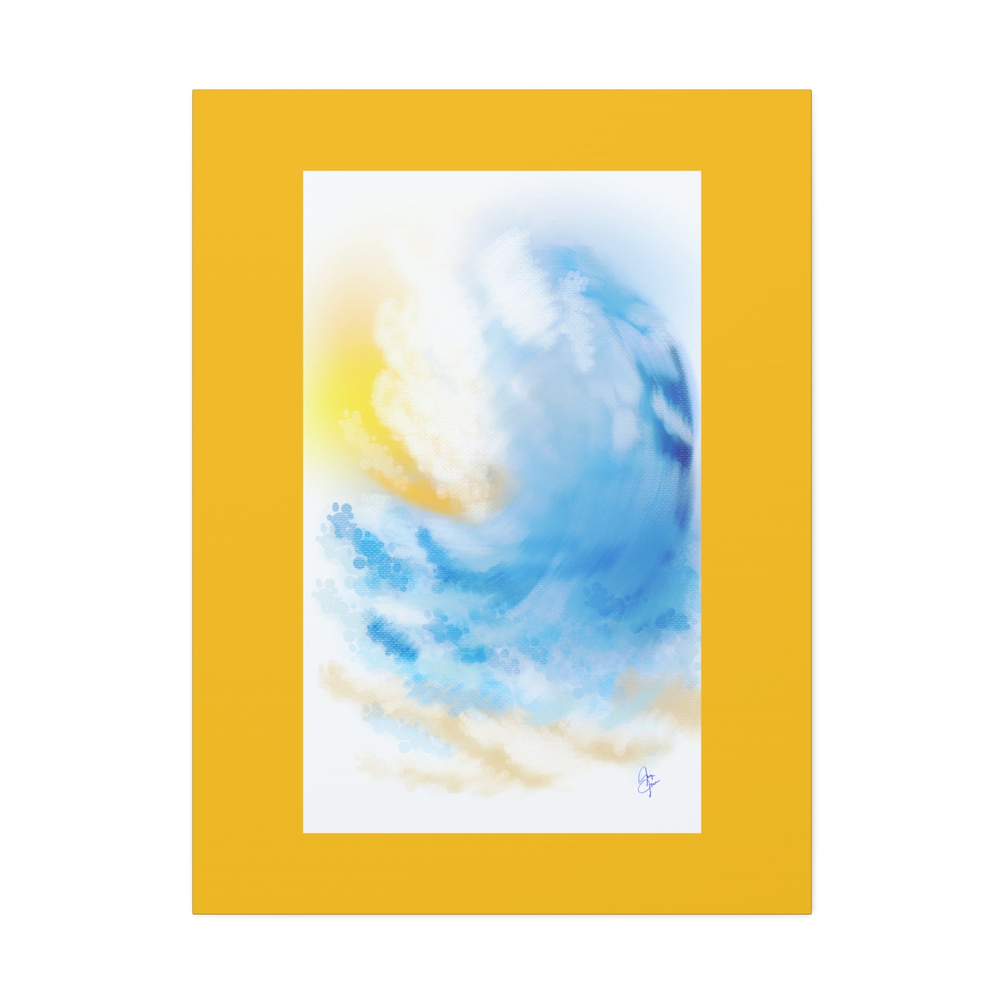 Ocean Wave Canvas Print — Sunlit Blue Seascape Stretched Canvas
