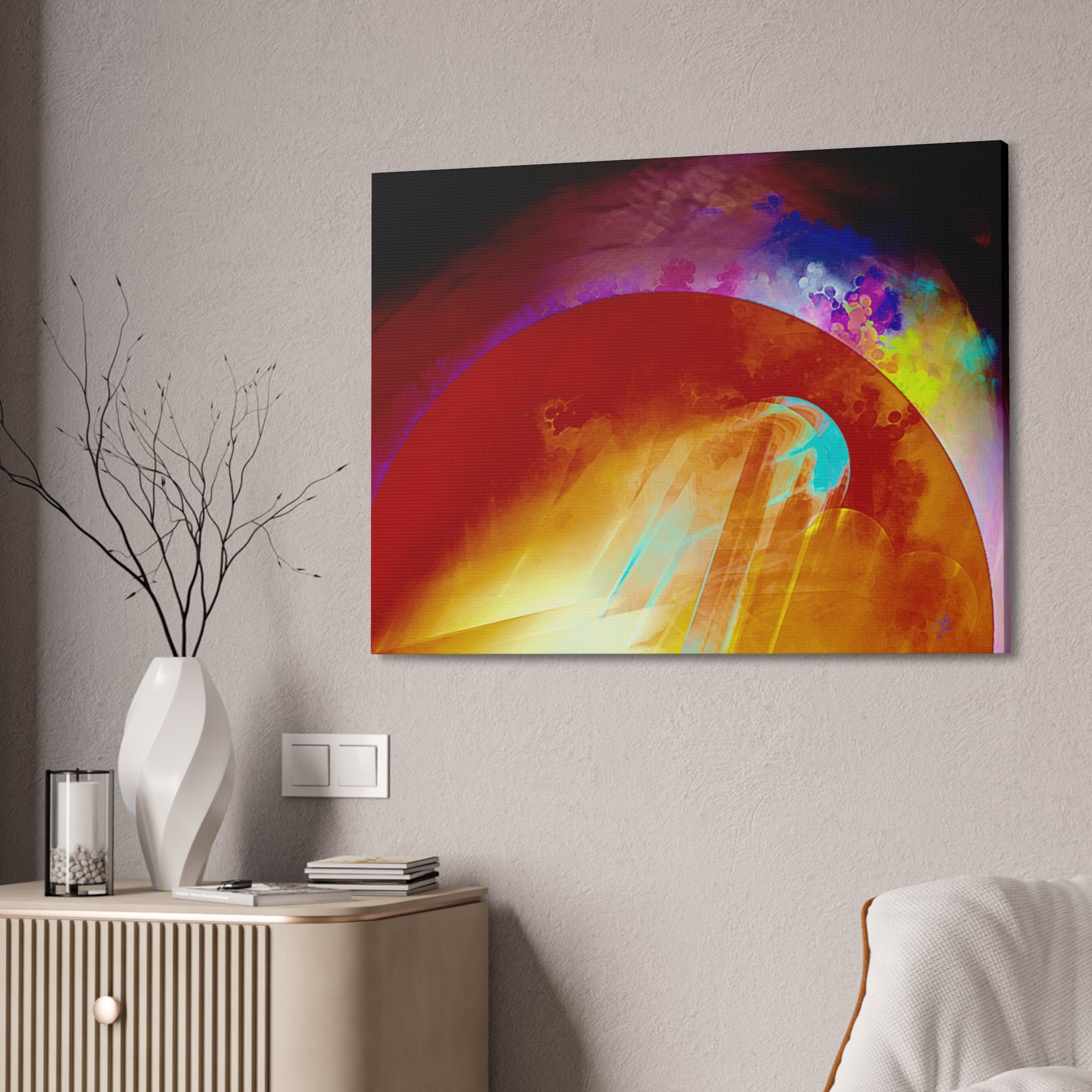 Abstract Solar Burst Canvas Print — Vibrant Colorful Wall Art