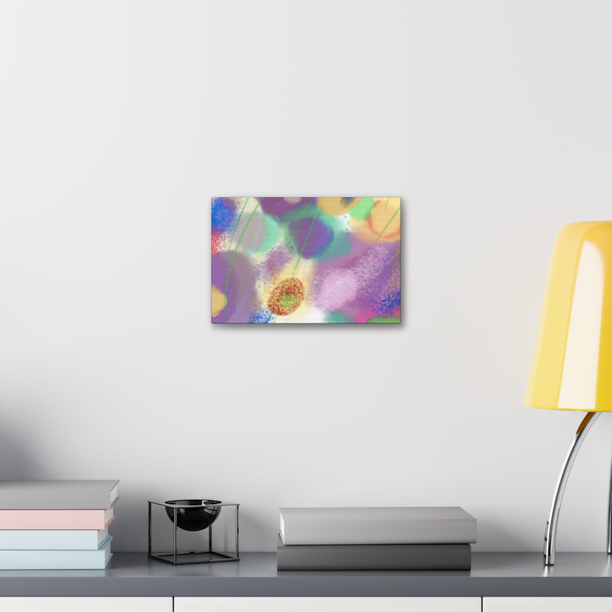 Abstract Pastel Floral Canvas Art — Colorful Stretched Wall Decor