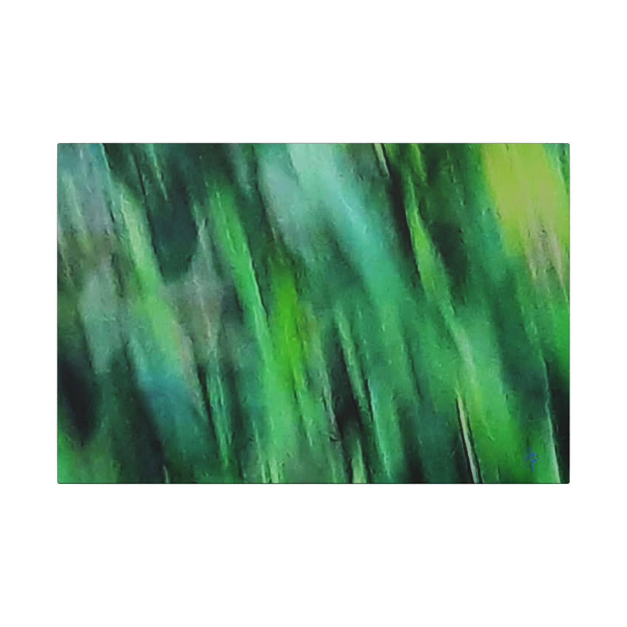 Green Abstract Blur Canvas Wall Art — Vibrant Nature-Inspired Matte Print