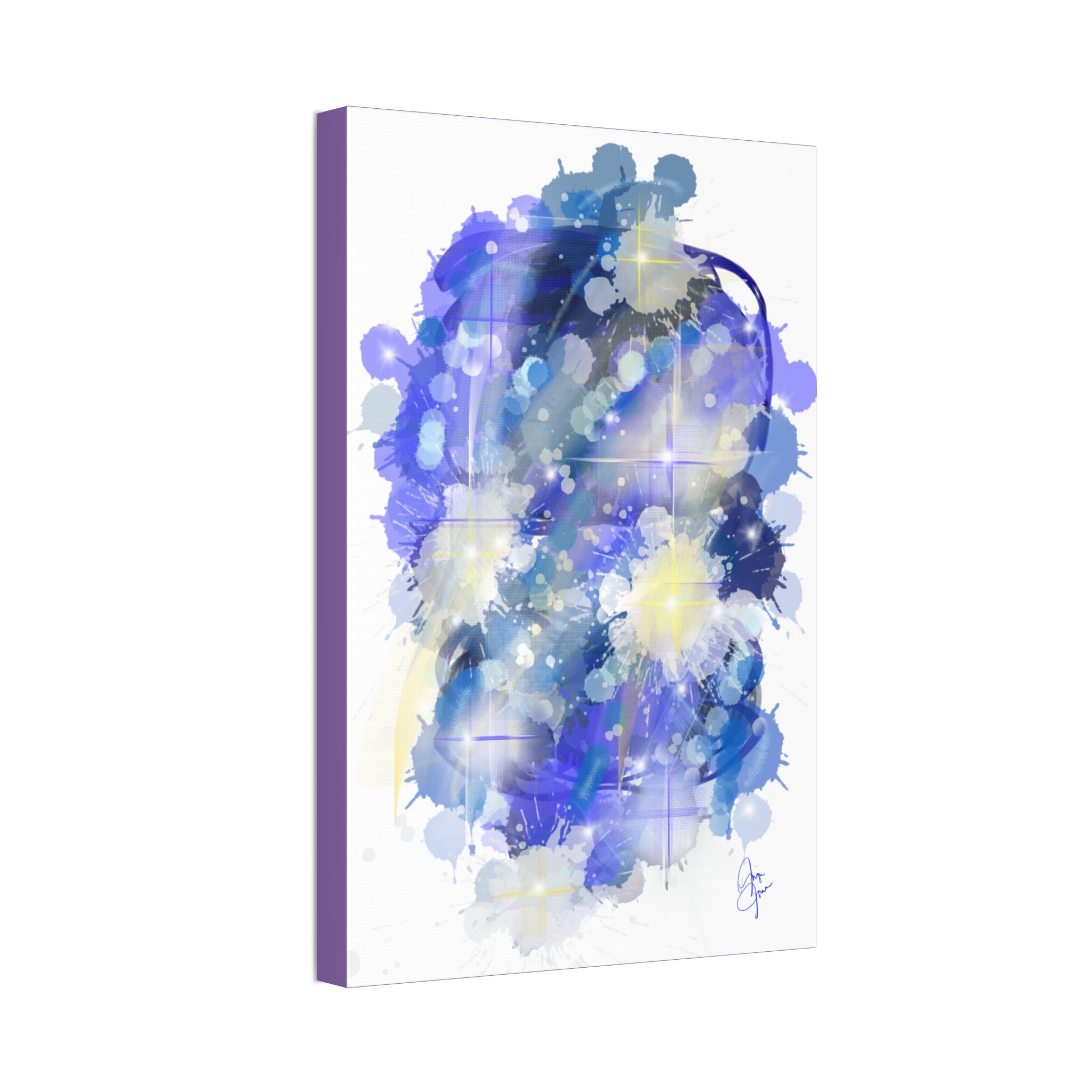 Abstract Blue Galaxy Canvas Print — Stretched 1.5" Wall Art